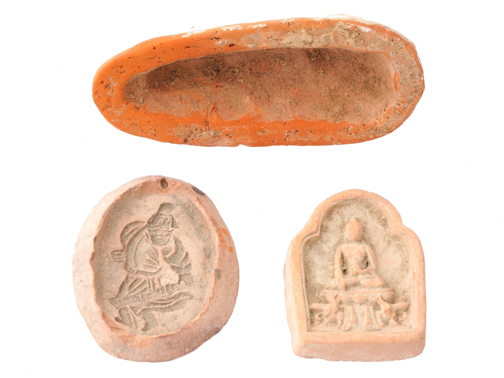 CHINESE MOLDS WITH DEITIES AND HAN DYNASTY PIG FIGURINE PIC-0