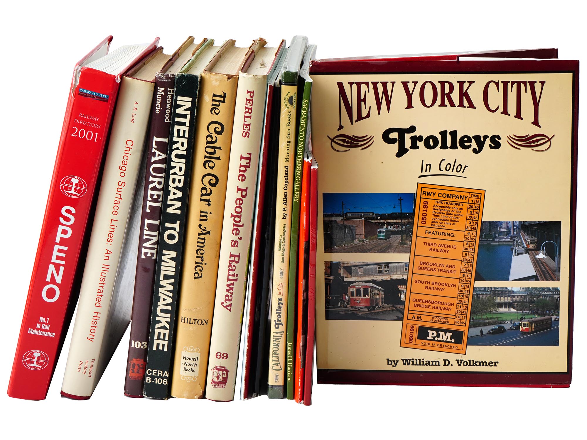 LOT OF AMERICAN RAILWAY TROLLEY TRANSPORT BOOKS PIC-0