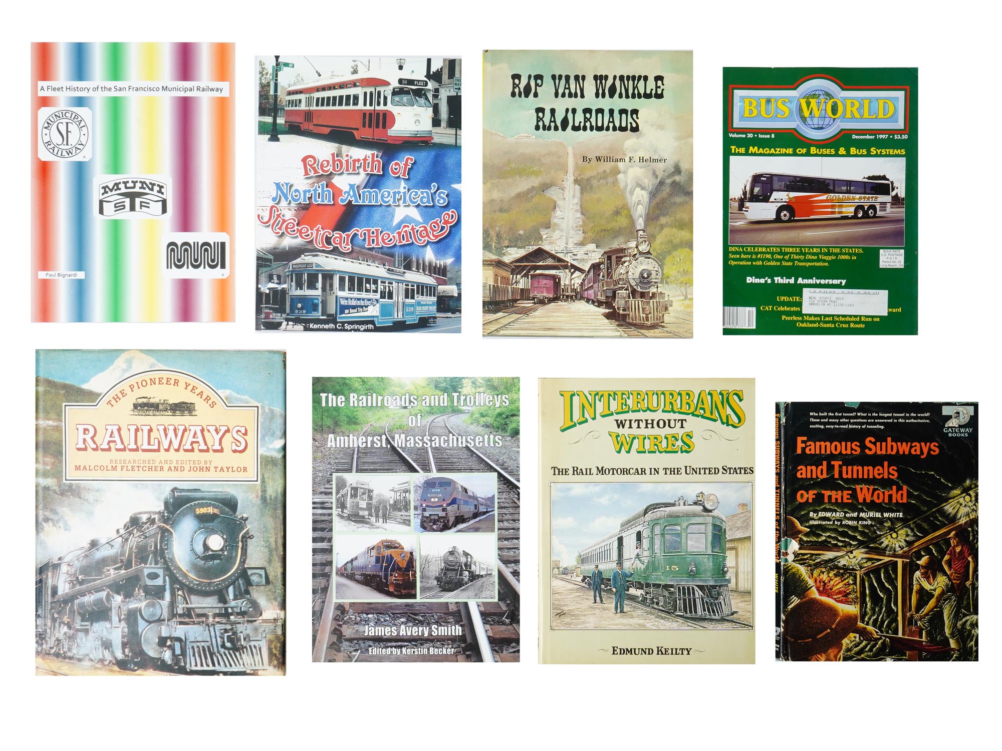 LOT OF AMERICAN BRITISH RAILWAY TRANSPORT BOOKS PIC-1