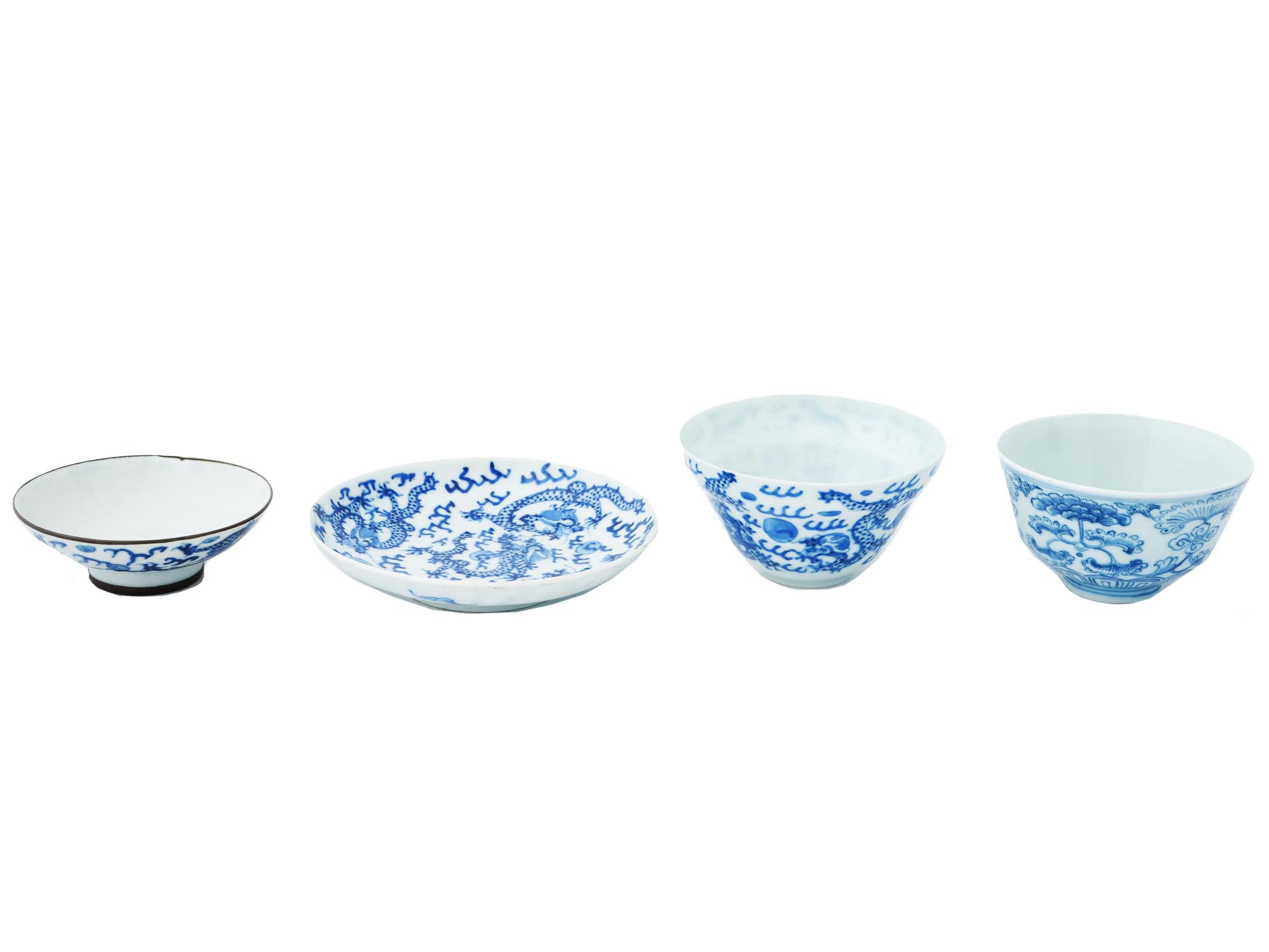 CHINESE QING BLUE AND WHITE PORCELAIN TABLEWARE PIC-0