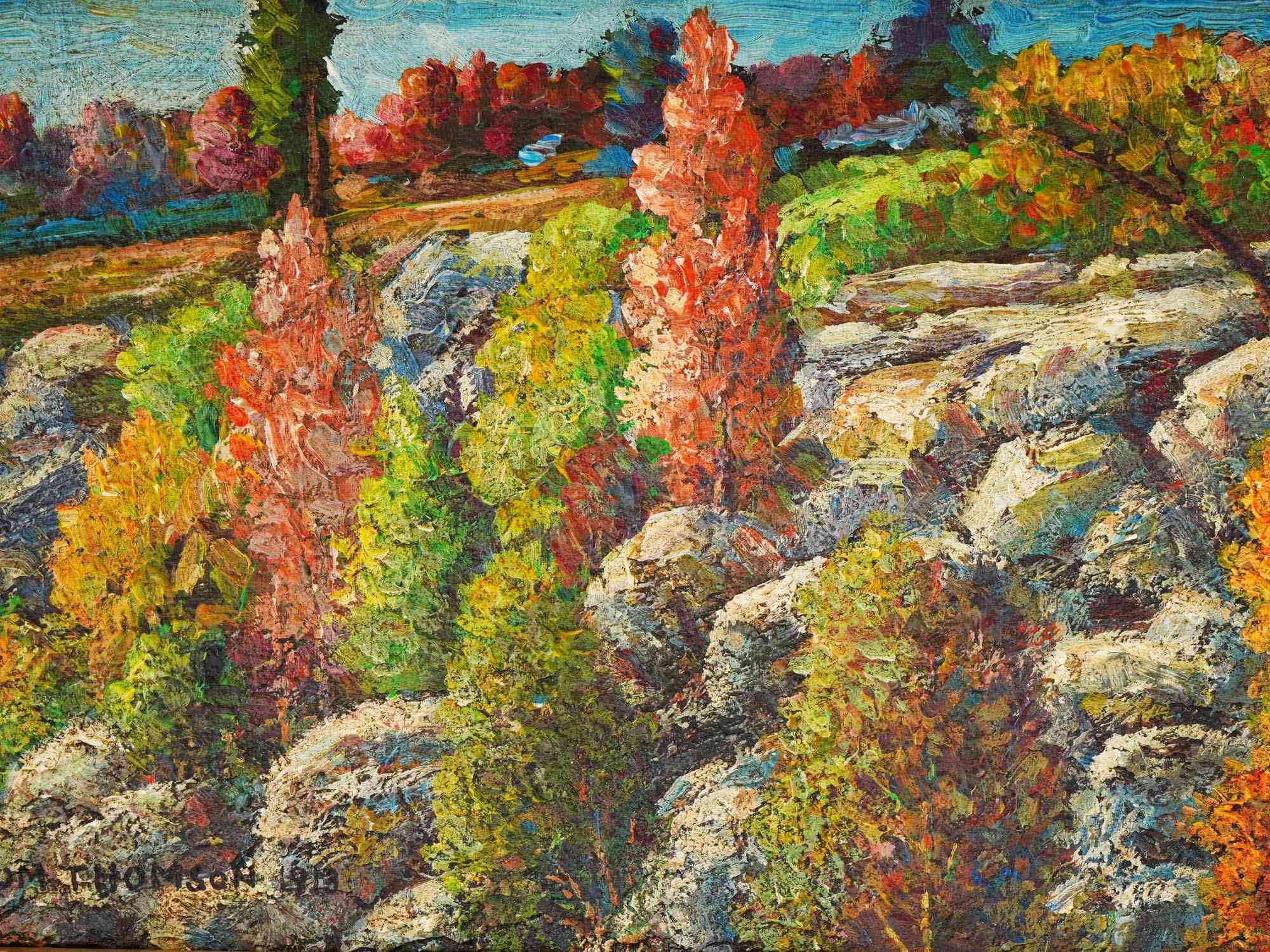 CANADIAN OIL LANDSCAPE PAINTING BY THOMAS THOMSON PIC-1