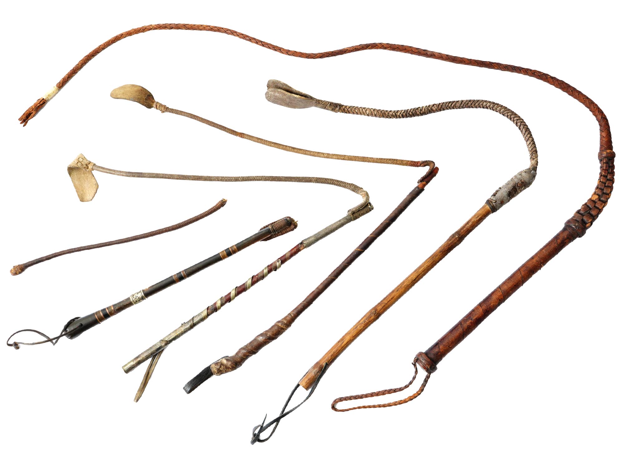 COLLECTION OF ASSORTED RIDING CROPS AND EGEE WHIPS PIC-0