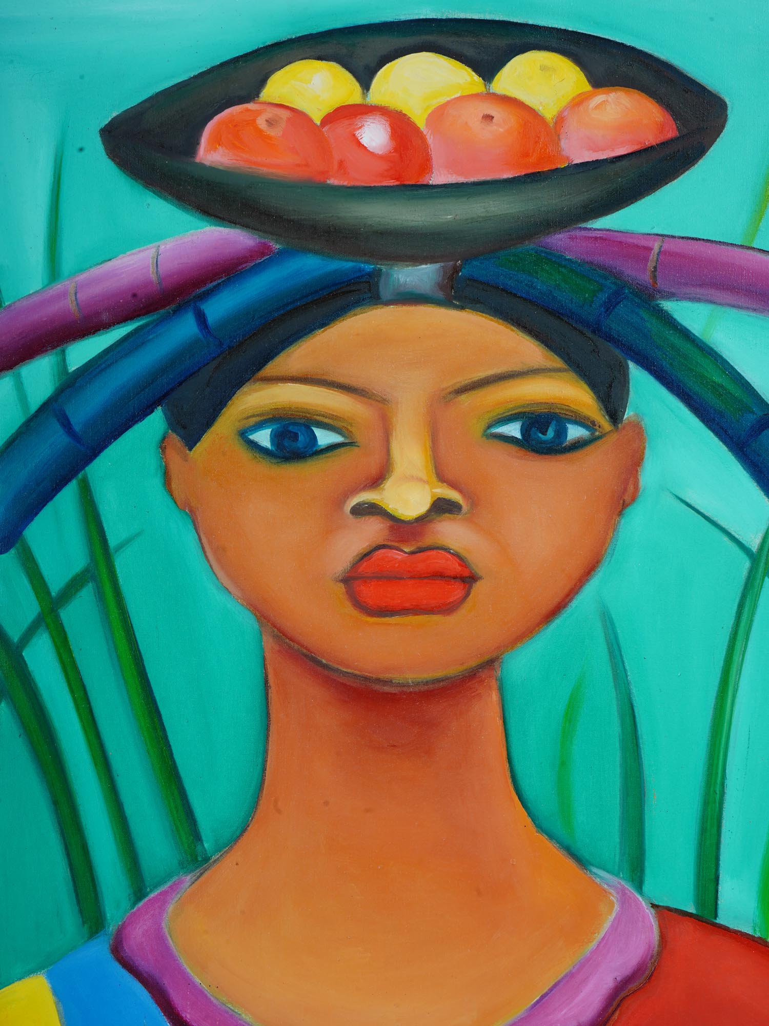 HAITIAN PORTRAIT OIL PAINTING BY ALPHONSE FRITZNER PIC-1