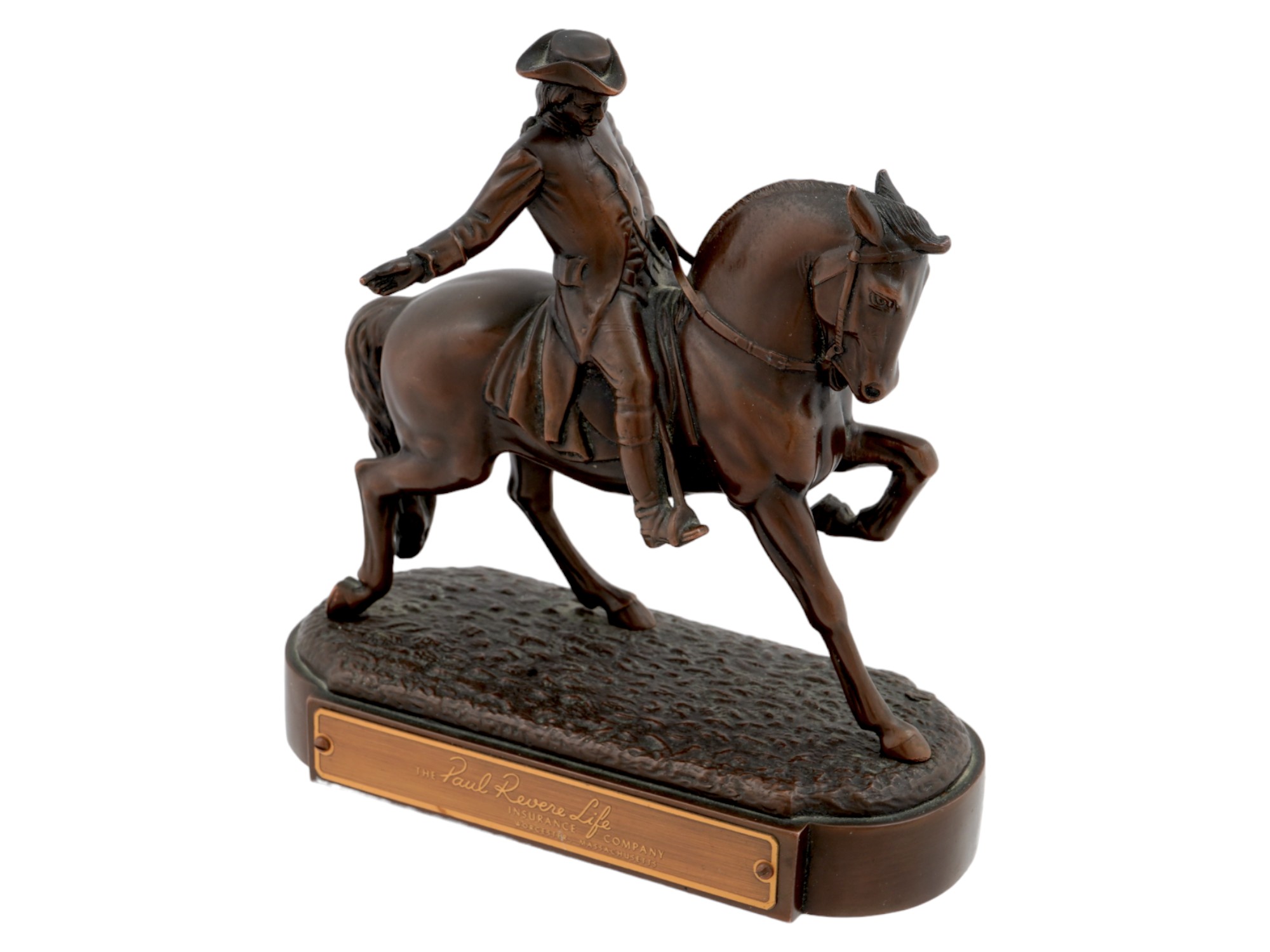 AMERICAN BRONZE EQUESTRIAN FIGURINE OF PAUL REVERE PIC-0