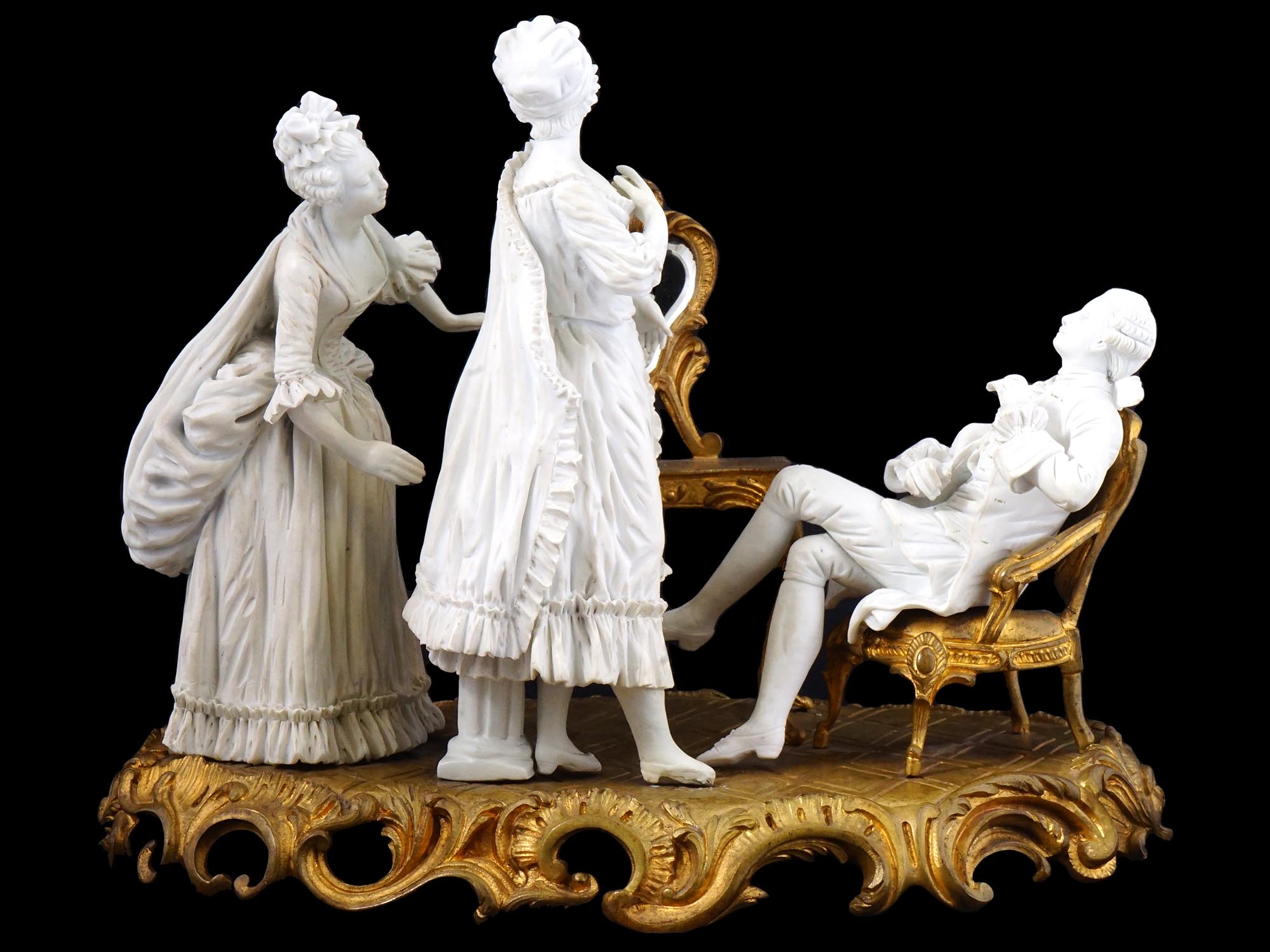 19TH C NAPOLEON III SEVRES BISCUIT PORCELAIN GROUP PIC-2
