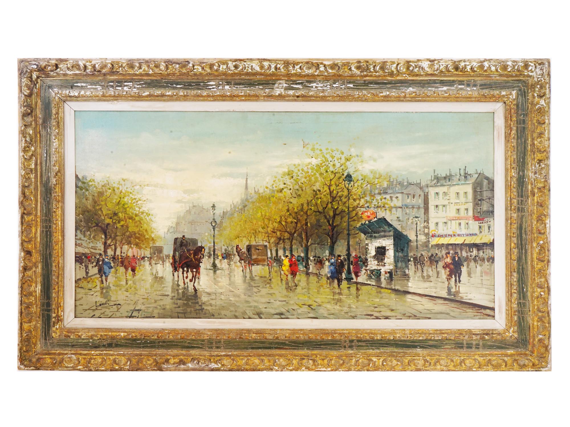 EUROPEAN L G LANDI OIL CITYSCAPE PARIS PAINTING PIC-0