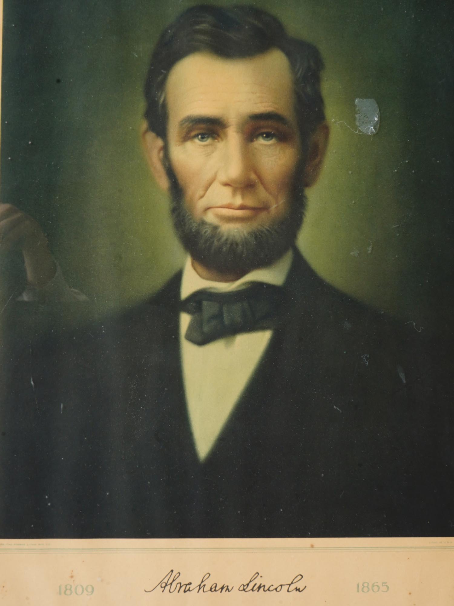 1920S COLOR LITHOGRAPH PORTRAIT OF ABRAHAM LINCOLN PIC-1