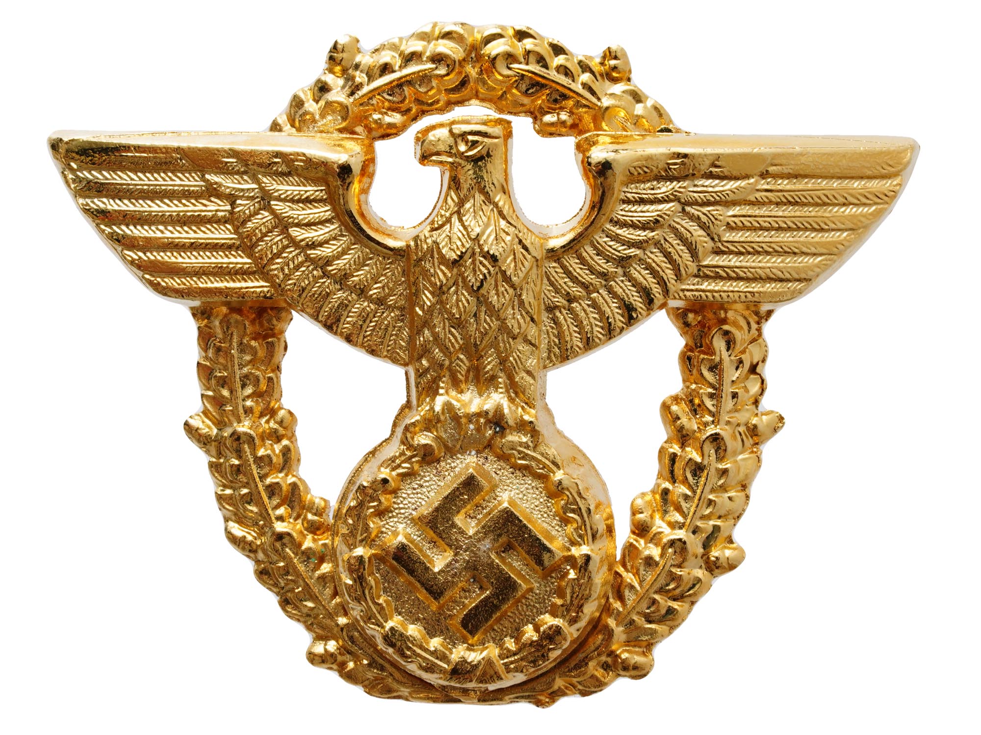 WWII NAZI GERMAN 2ND PATTERN GENERAL POLICE CAP BADGE PIC-0