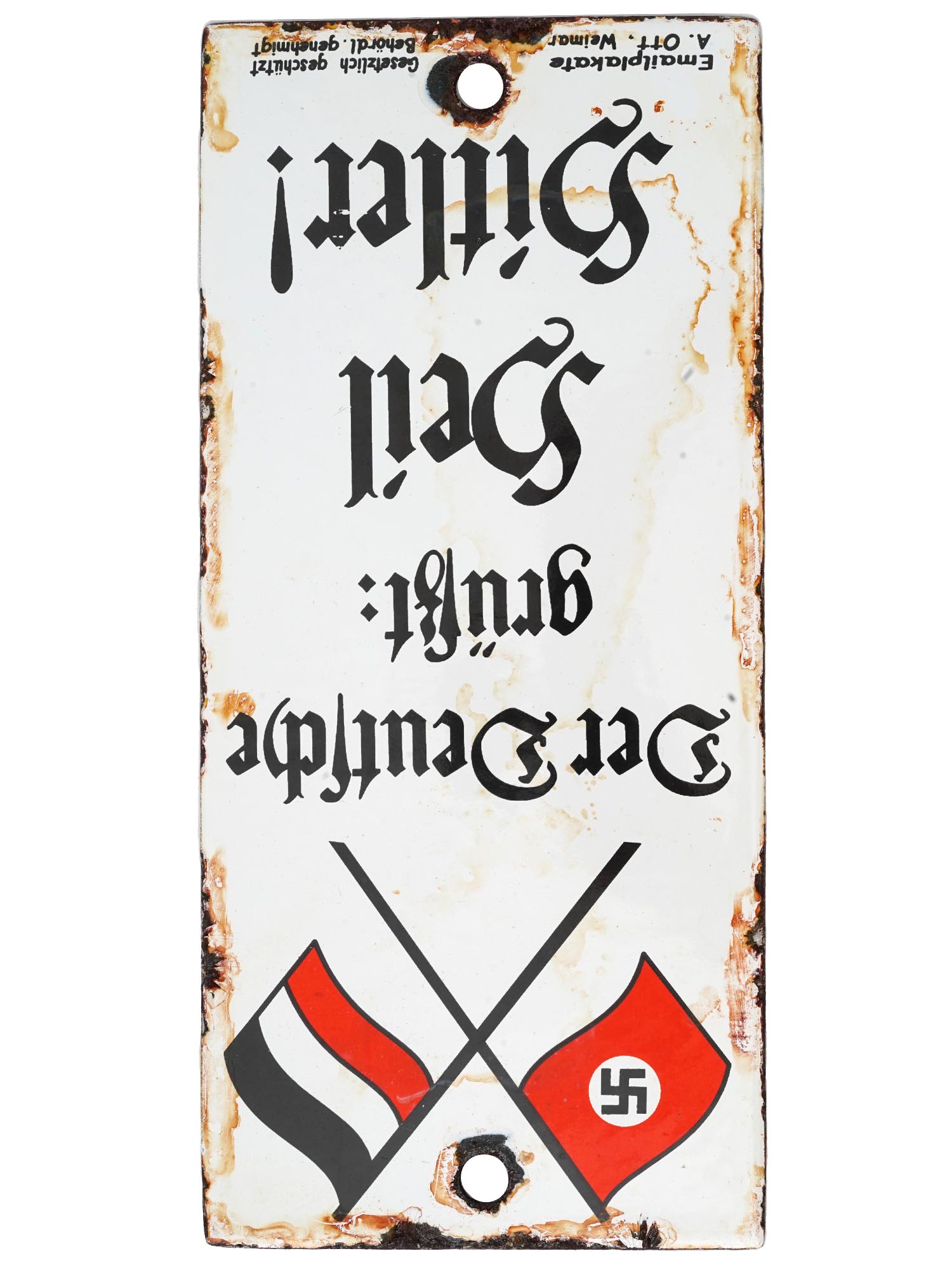 WWII NAZI GERMAN NSDAP ENAMEL PROPAGANDA STREET SIGN PIC-0