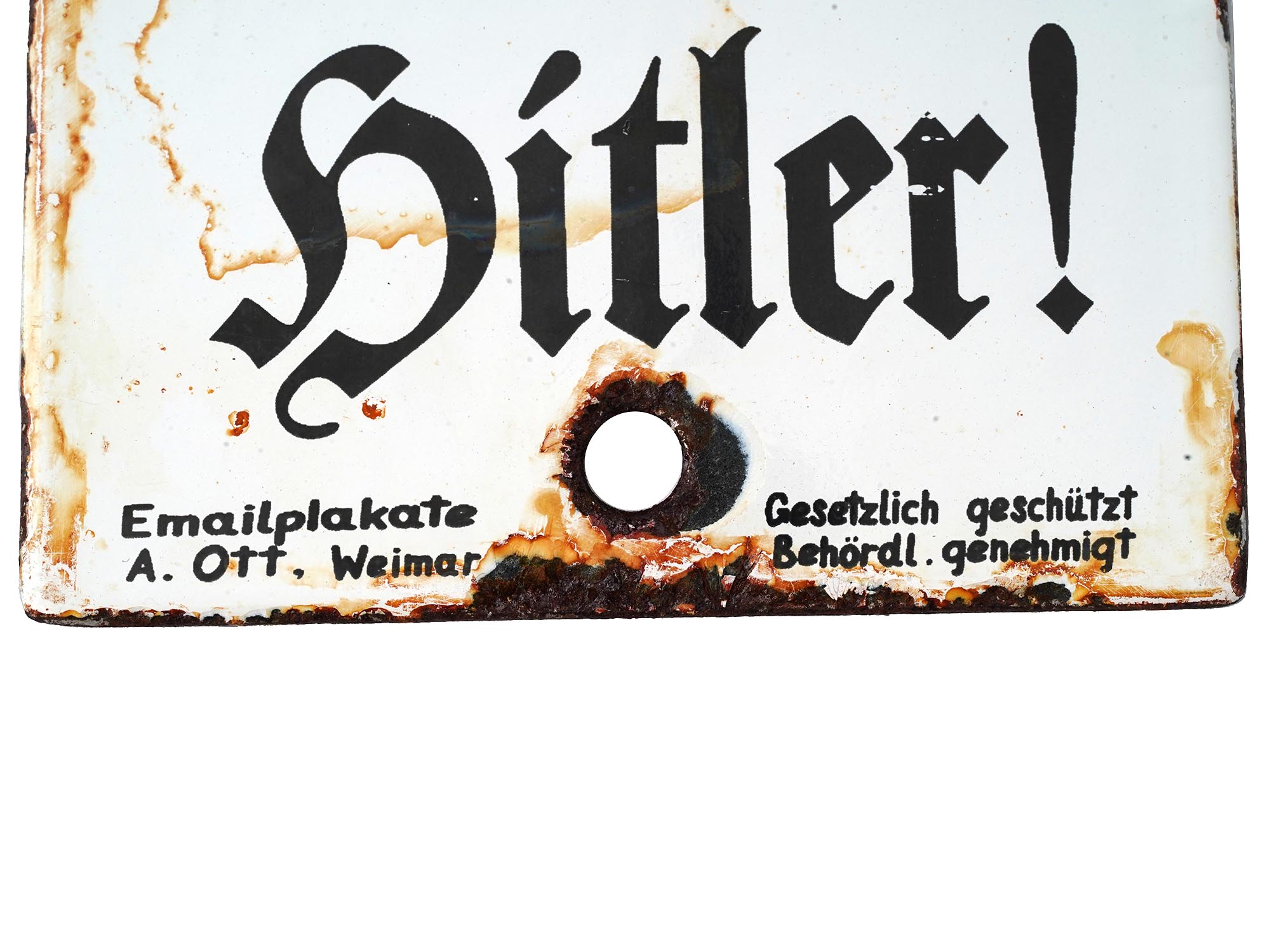 WWII NAZI GERMAN NSDAP ENAMEL PROPAGANDA STREET SIGN PIC-2