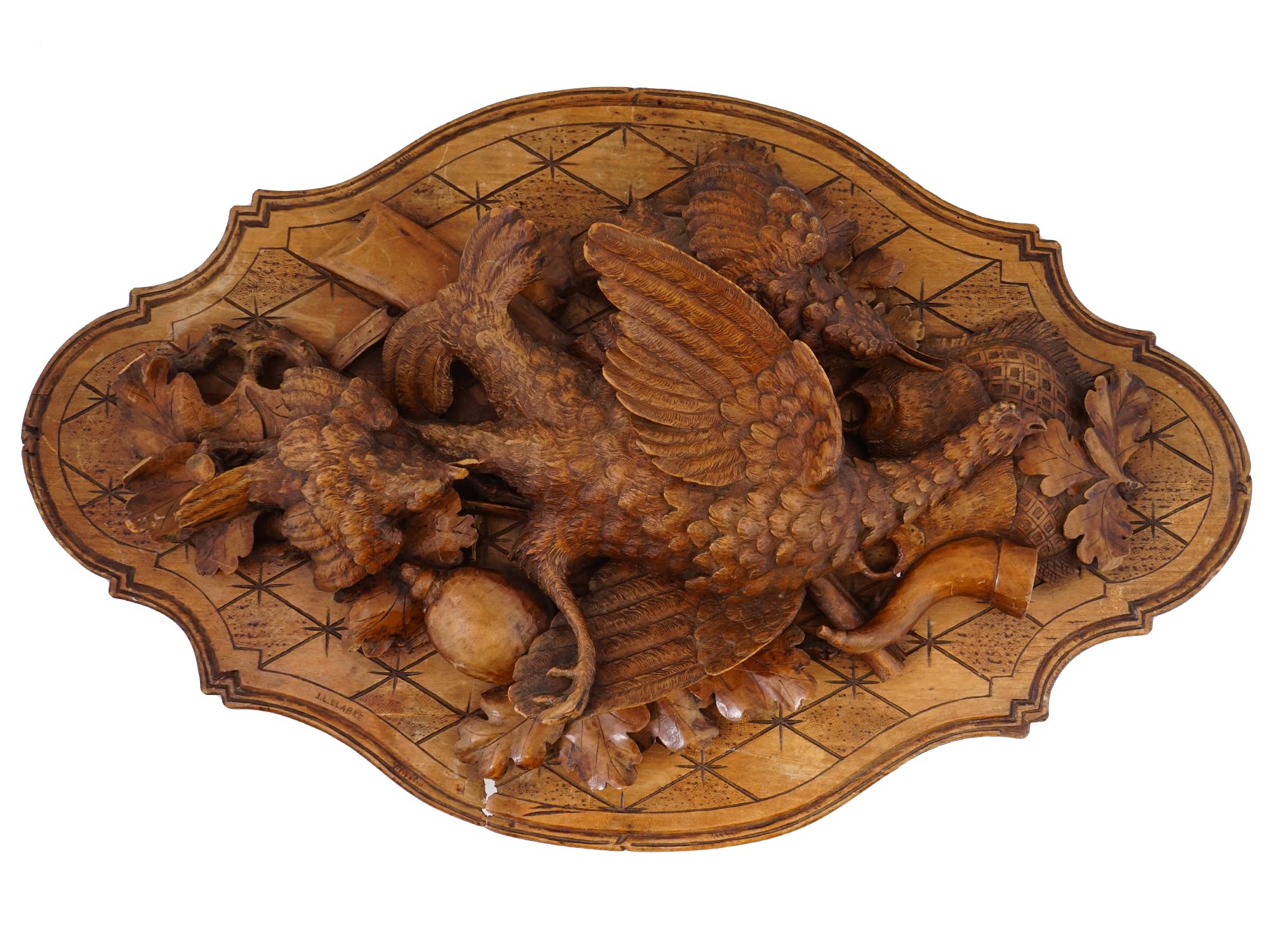 HAND CARVED SCULPTURAL PLAQUE BY JOHN LOUIS CLARKE PIC-0