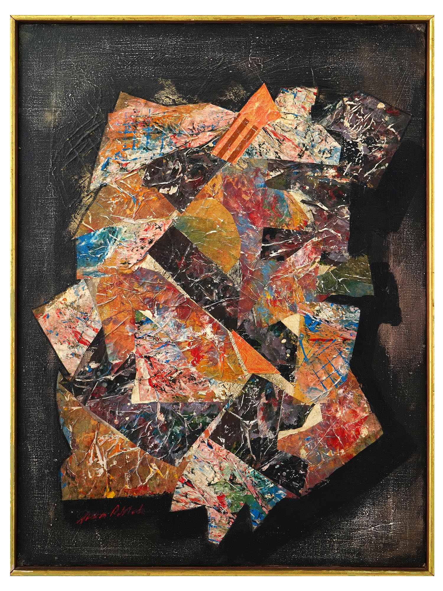 ATTRIBUTED TO JACKSON POLLOCK MIXED MEDIA PAINTING PIC-0