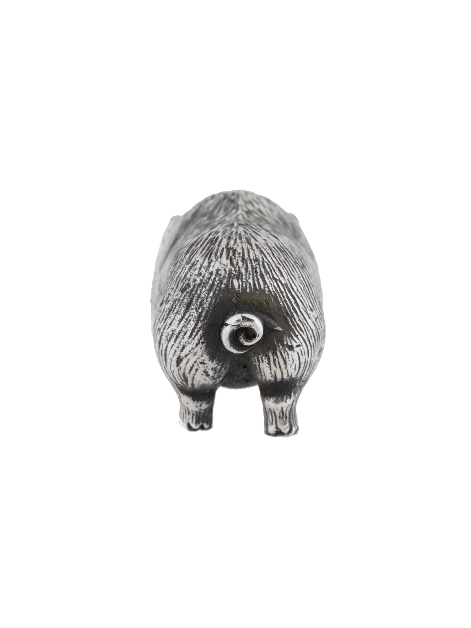 RUSSIAN 84 SILVER PIG FIGURINE WITH GEM STONE EYES PIC-3