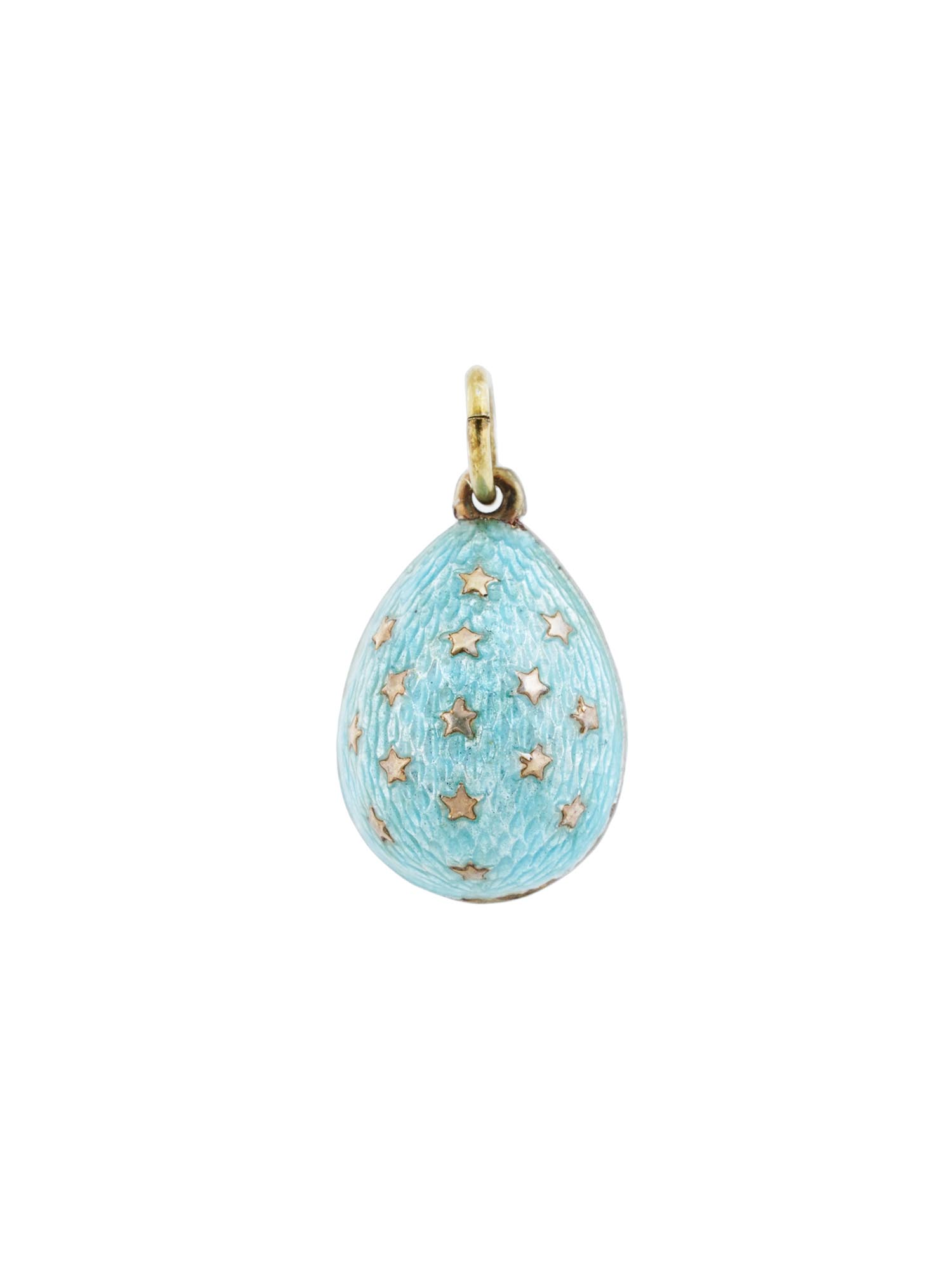 RUSSIAN STAR SILVER GUILLOCHE ENAMEL EGG PENDANT PIC-0