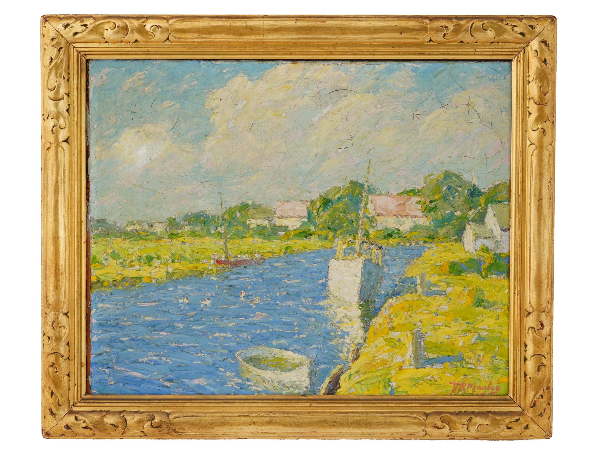 THOMAS MANLEY AMERICAN IMPRESSIONIST OIL PAINTING PIC-0