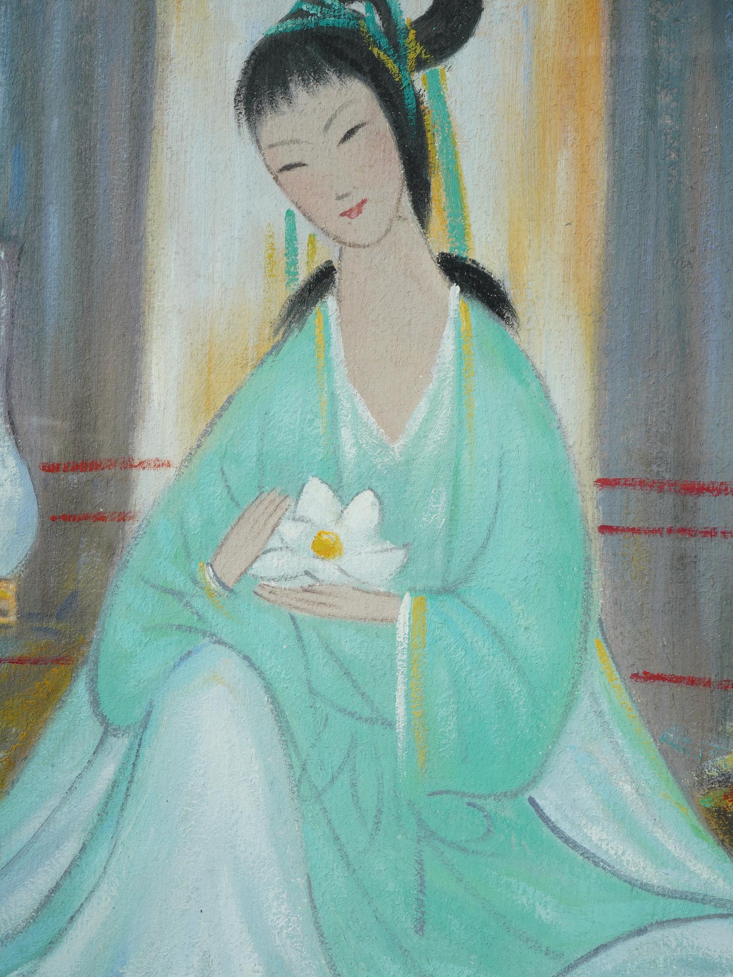 ATTR TO LIN FENGMIAN CHINESE MIXED MEDIA PAINTING PIC-1