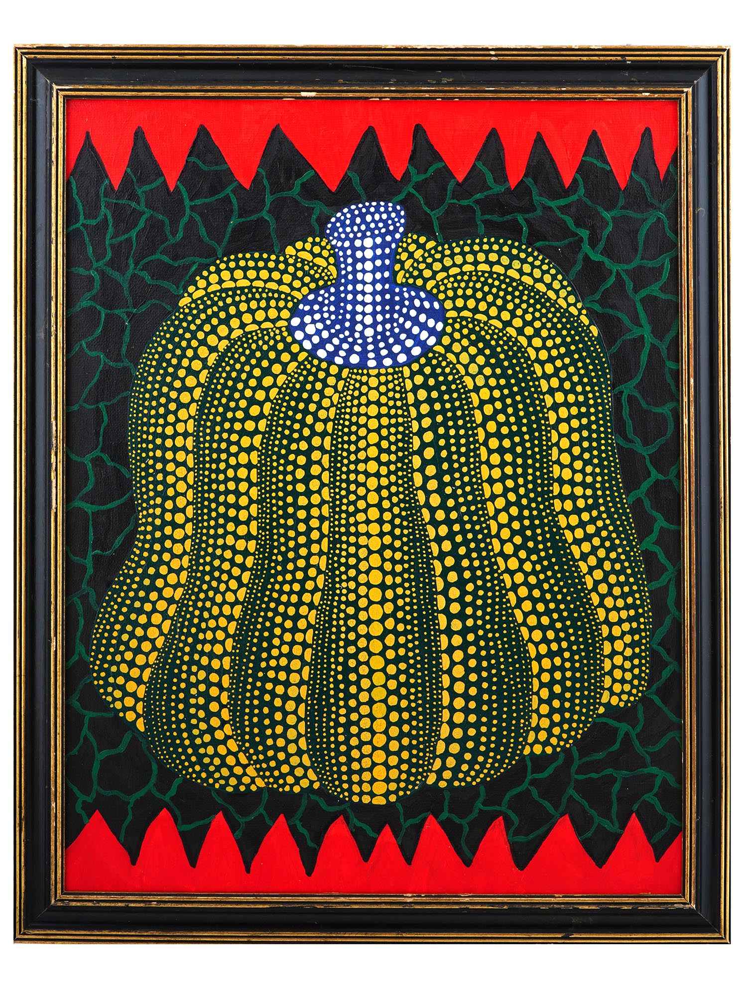 JAPANESE PUMPKIN ACRYLIC PAINTING AFTER YAYOI KUSAMA PIC-0