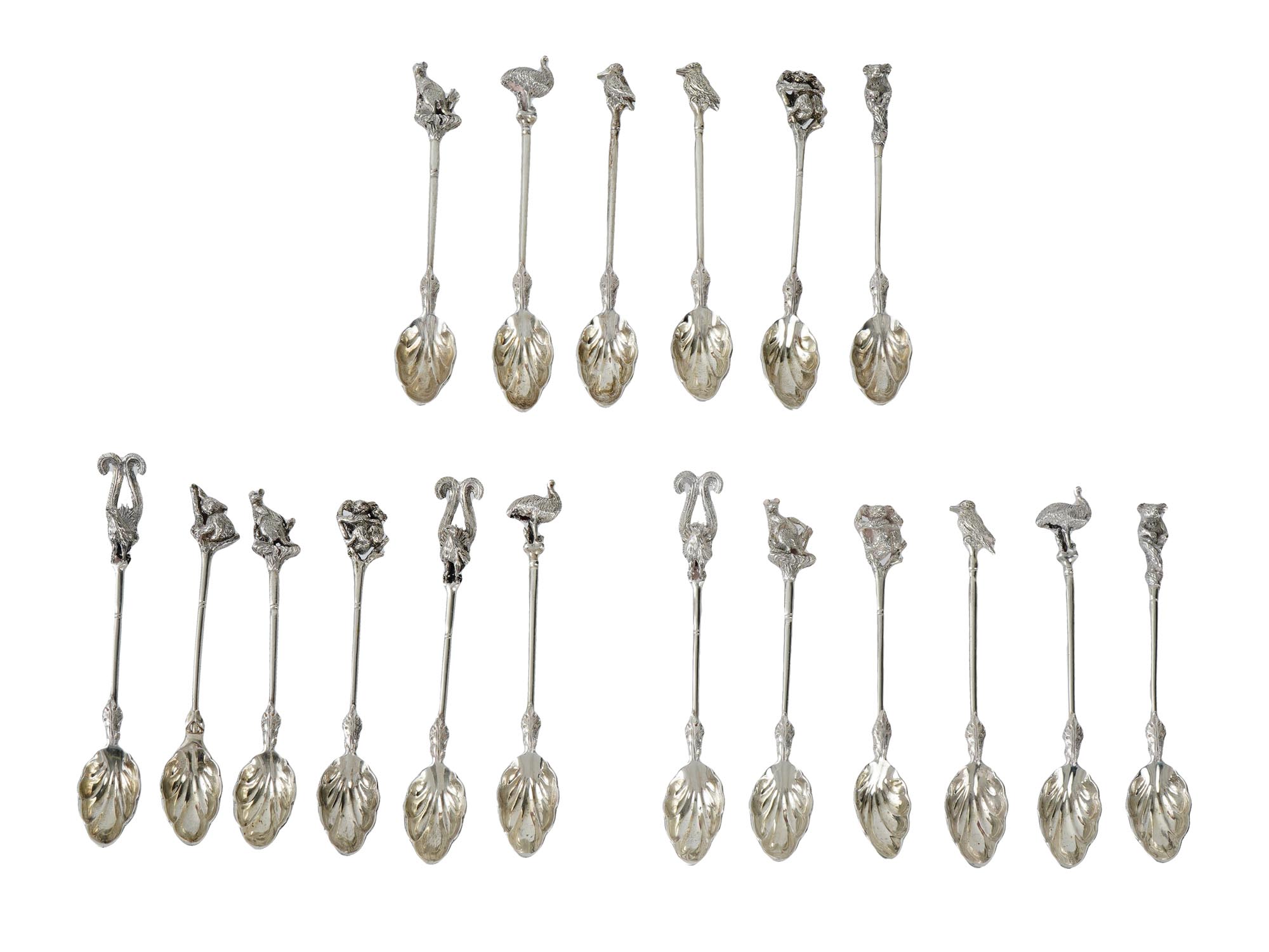 THREE STERLING SILVER CAVIAR SPOONS SETS IOB PIC-1