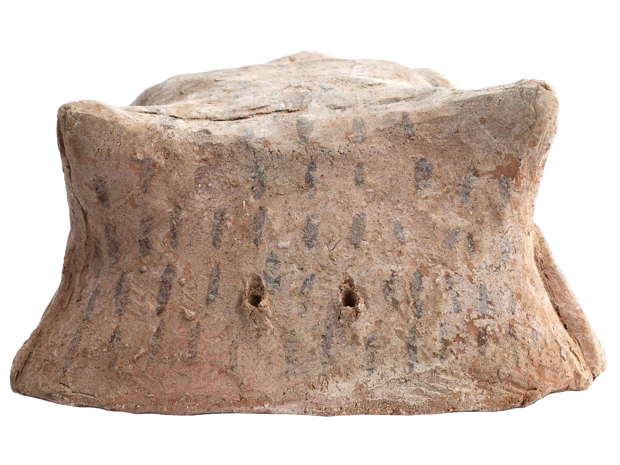 ANCIENT ROMAN TERRACOTTA HAND PAINTED BULL HEAD MASK PIC-4
