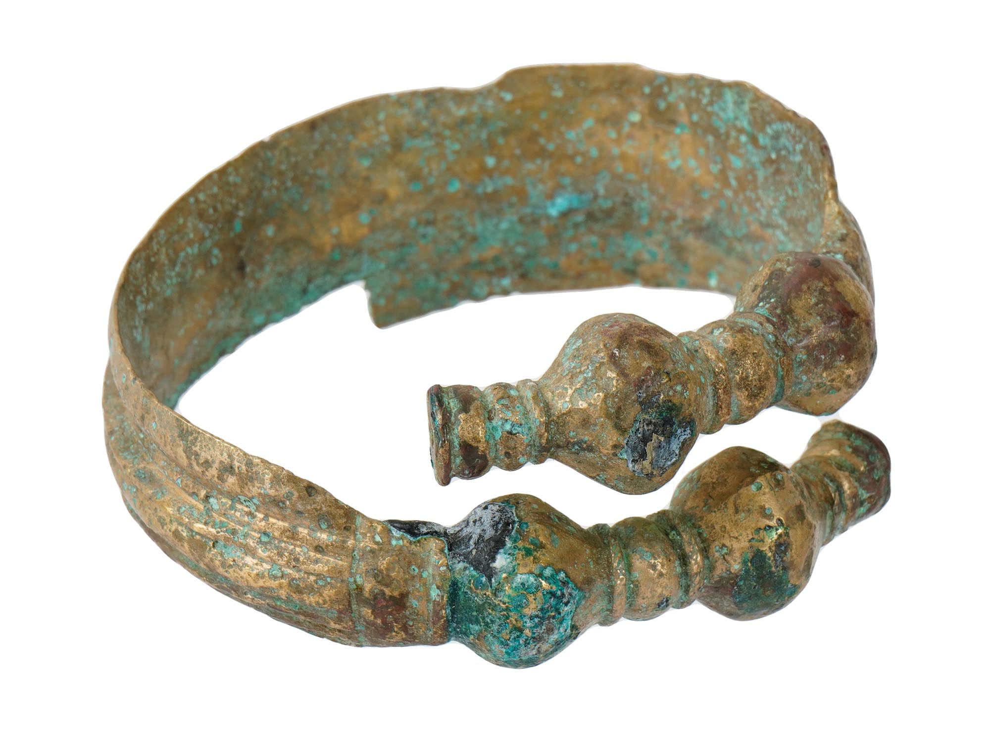 ANCIENT GREEK GILT BRONZE BRACELET PIC-1