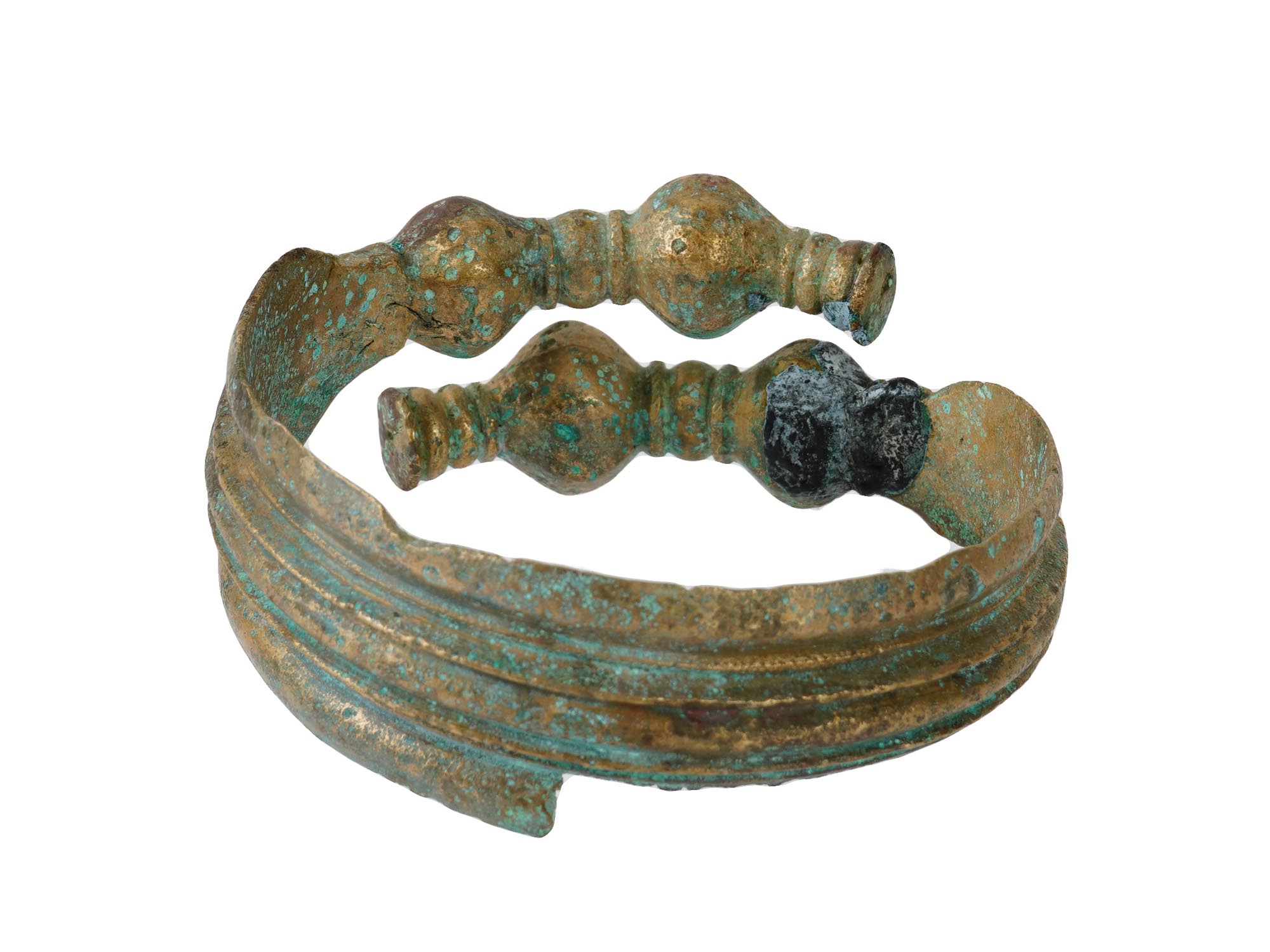 ANCIENT GREEK GILT BRONZE BRACELET PIC-2