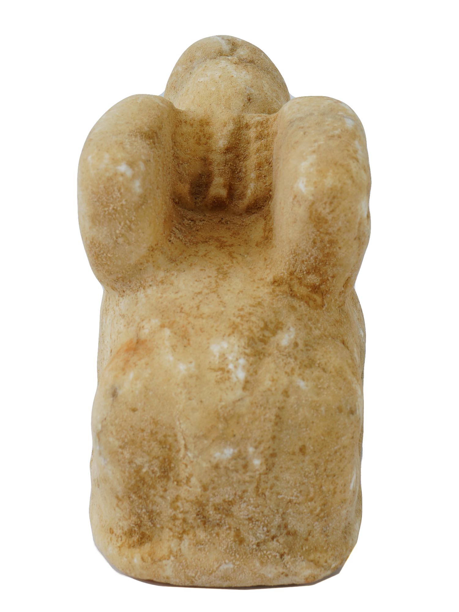 ANCIENT CARVED MARBLE SPHINX FIGURE WITH MYTHICAL FACE PIC-5