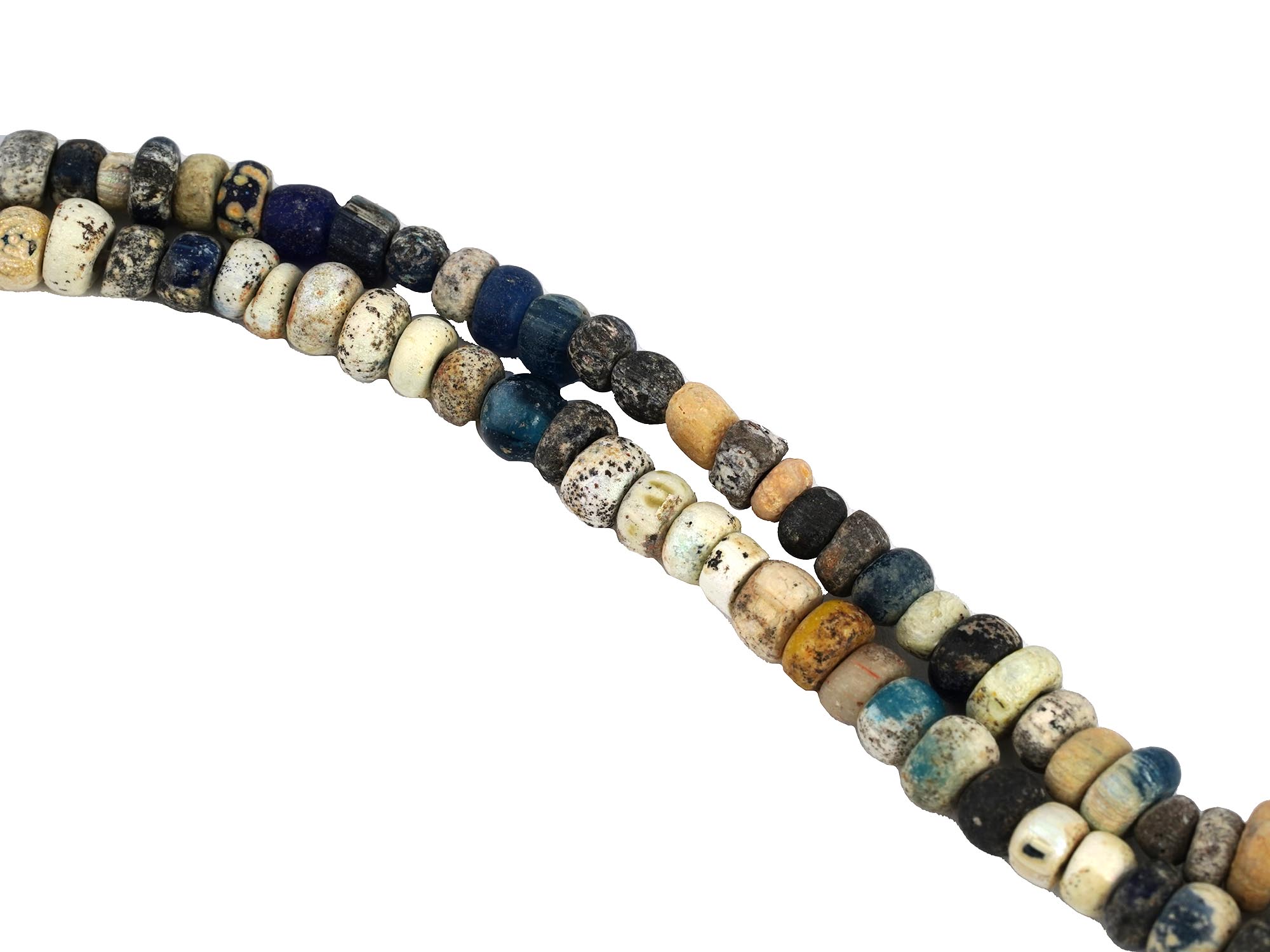 PAIR OF ANCIENT ROMAN MULTICOLORED GLASS BEAD NECKLACES PIC-3