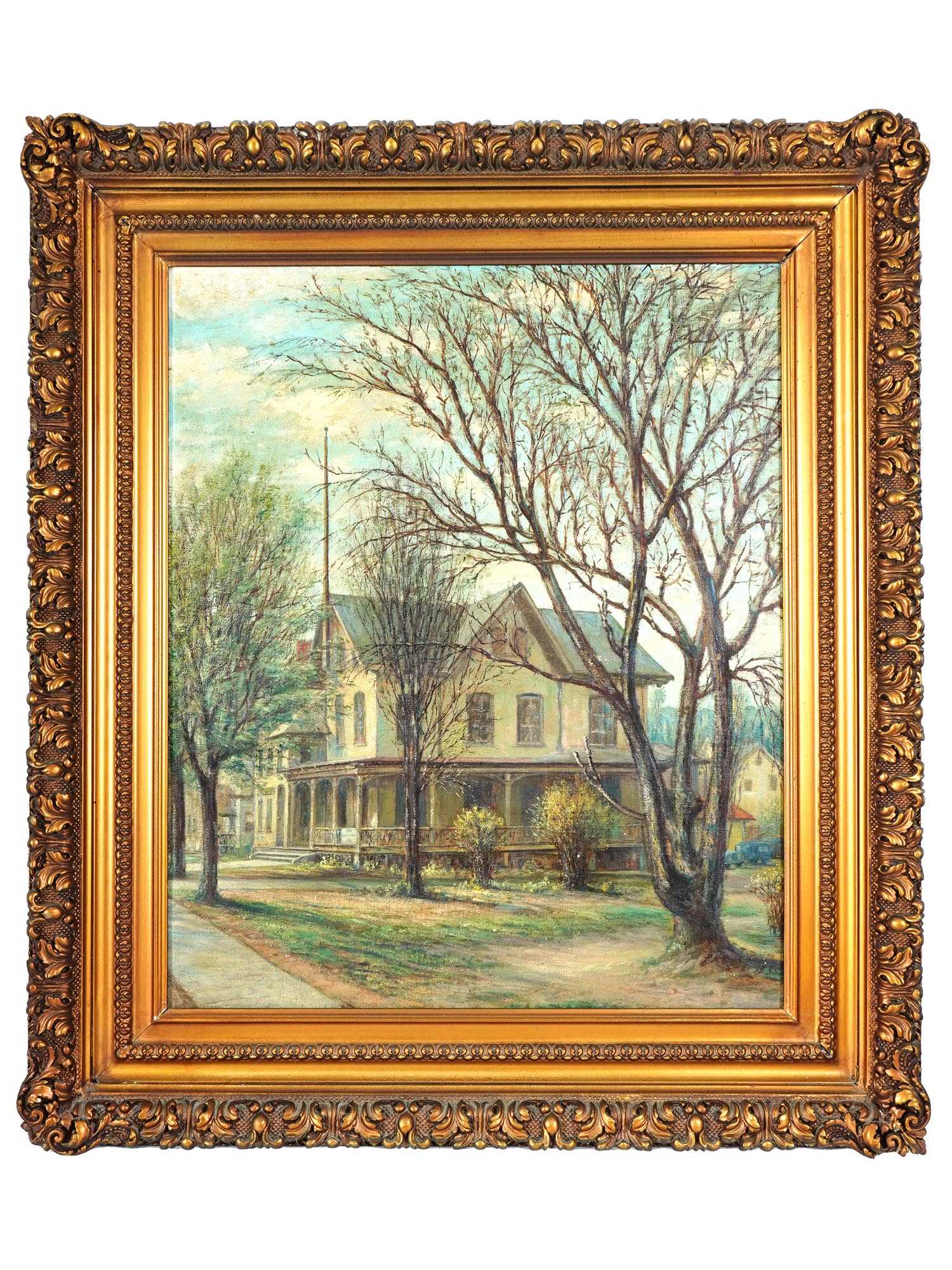 WEST ORANGE TOWN HALL PAINTING FRANCIS R. BOGDAN PIC-0