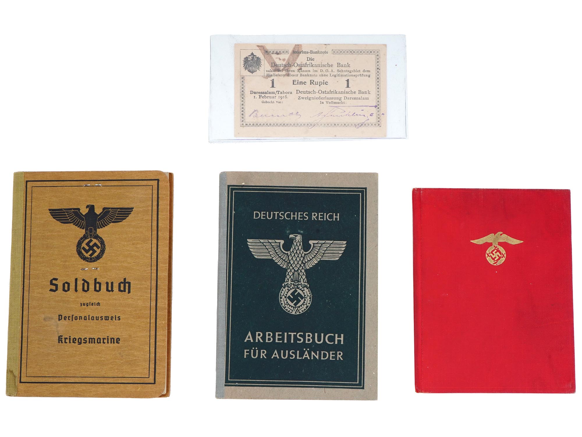 WWII ERA NAZI GERMAN ID DOCUMENTS AND PAYBOOK PIC-0