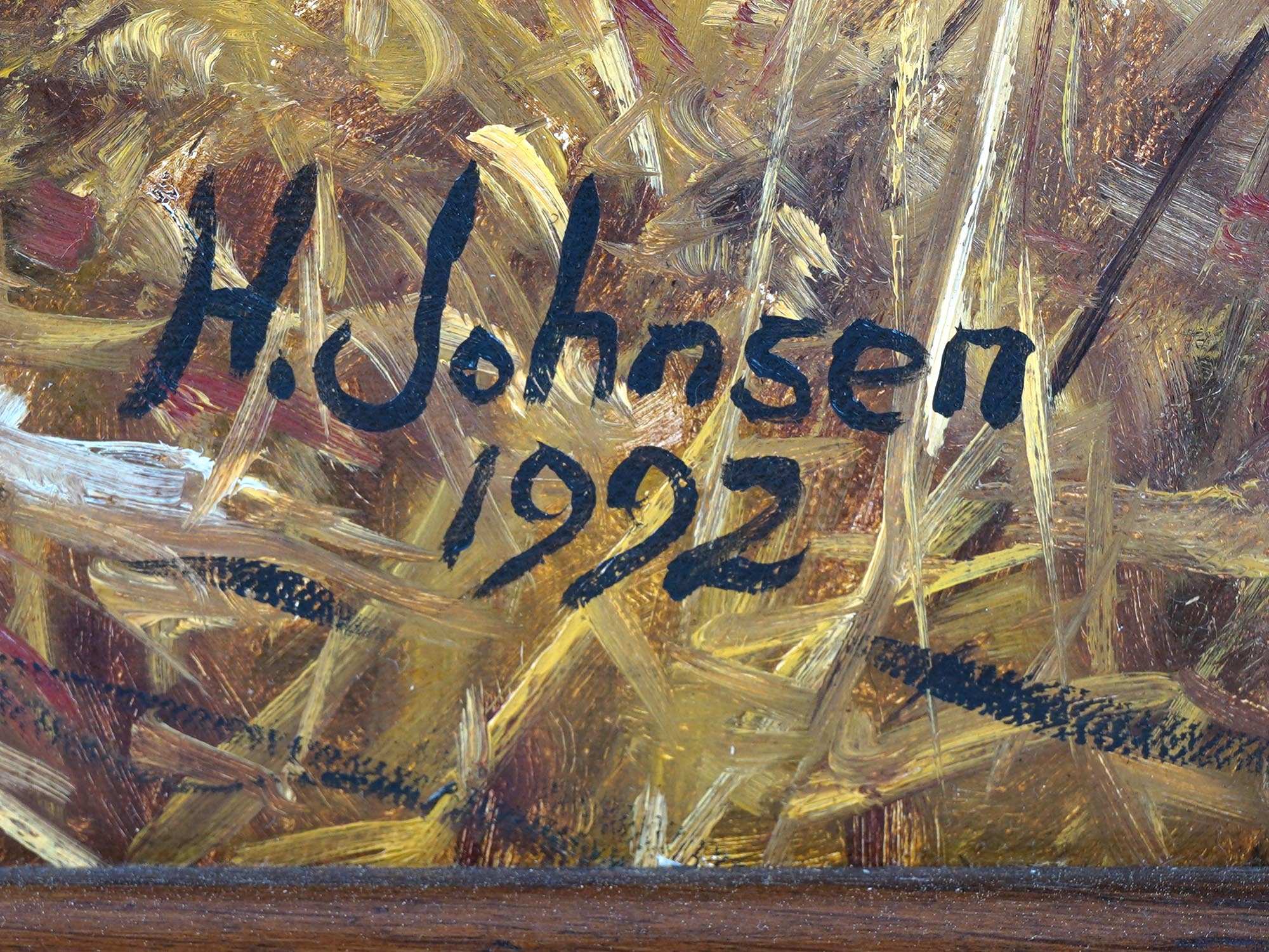 BRITISH SCHOOL OIL PAINTING SIGNED BY H JOHNSEN PIC-2