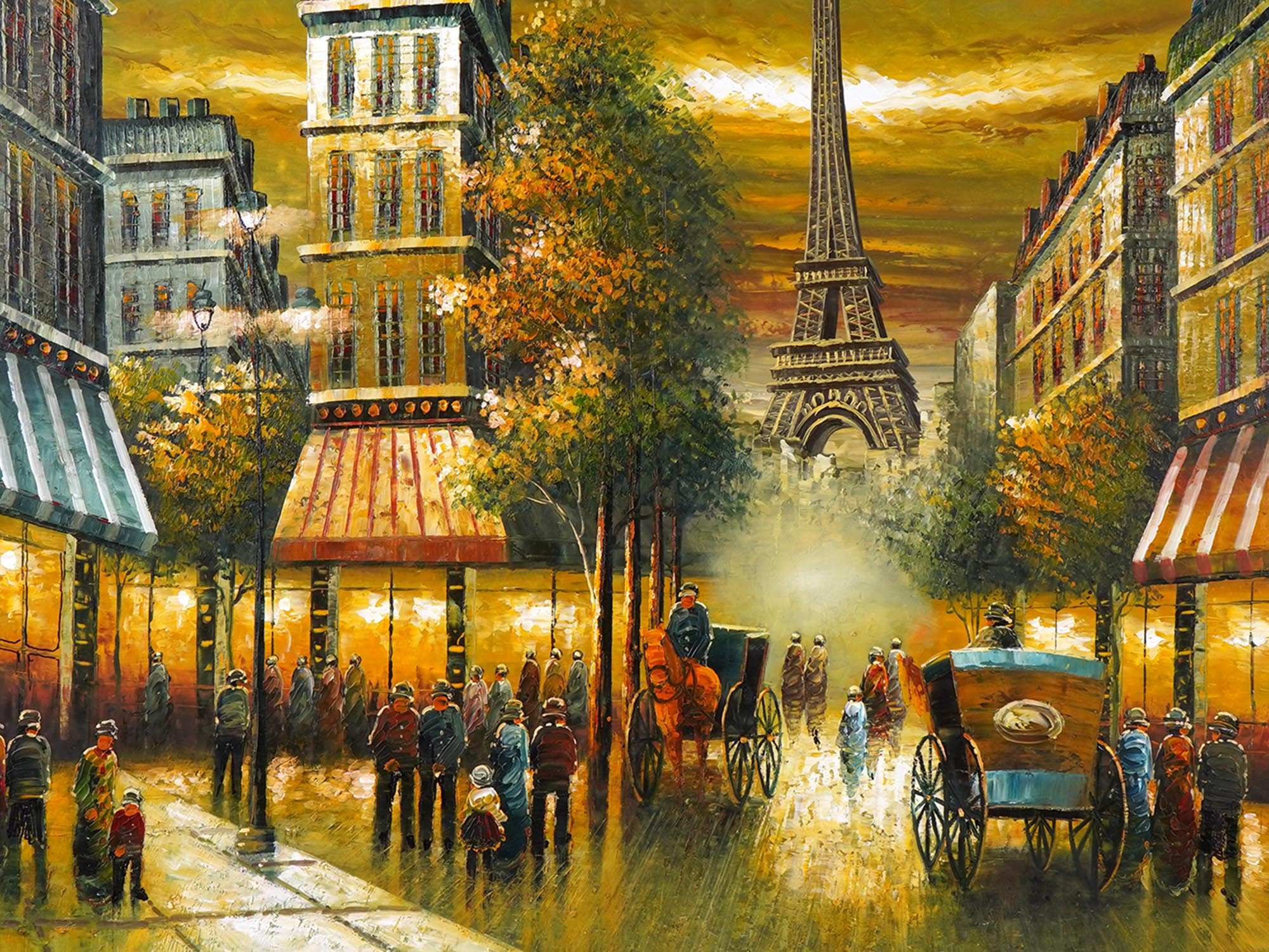 ACRYLIC PARIS CITYSCAPE PAINTING BY T CHELL PIC-1