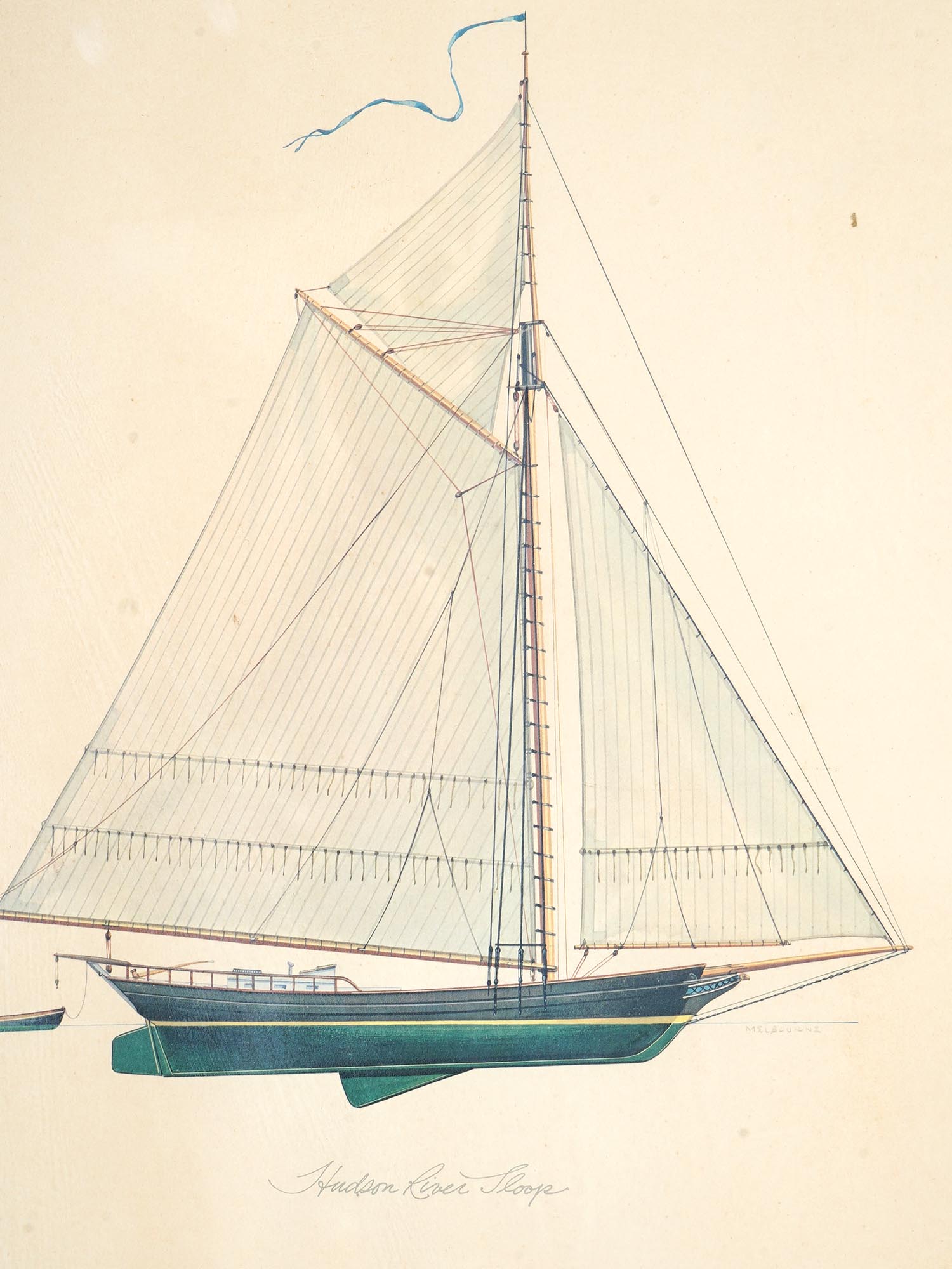 VTG PRINT HUDSON RIVER SLOOP BY MELBOURNE SMITH PIC-1