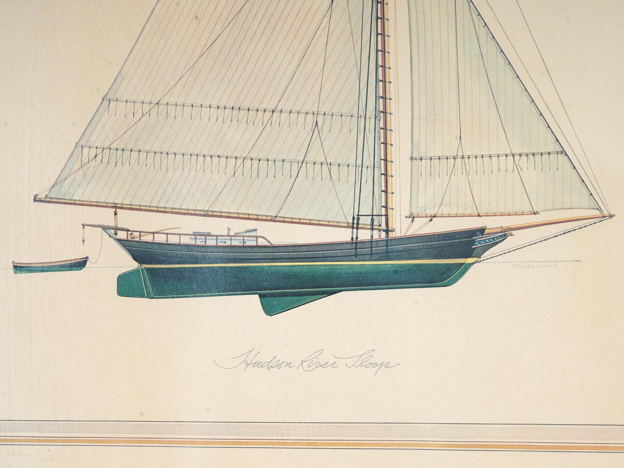 VTG PRINT HUDSON RIVER SLOOP BY MELBOURNE SMITH PIC-2