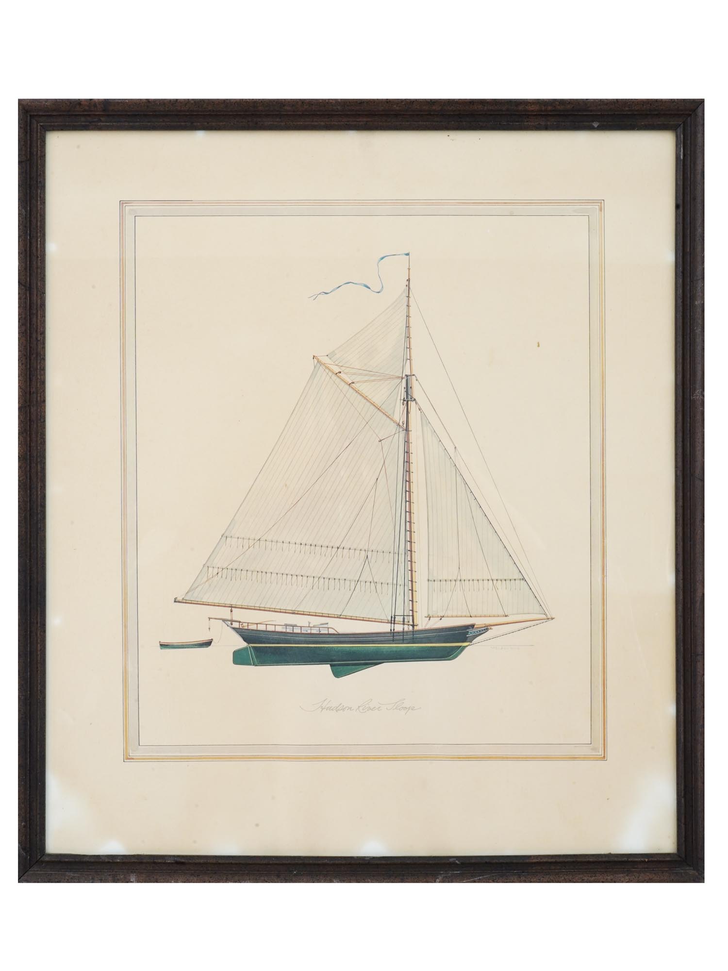 VTG PRINT HUDSON RIVER SLOOP BY MELBOURNE SMITH PIC-0