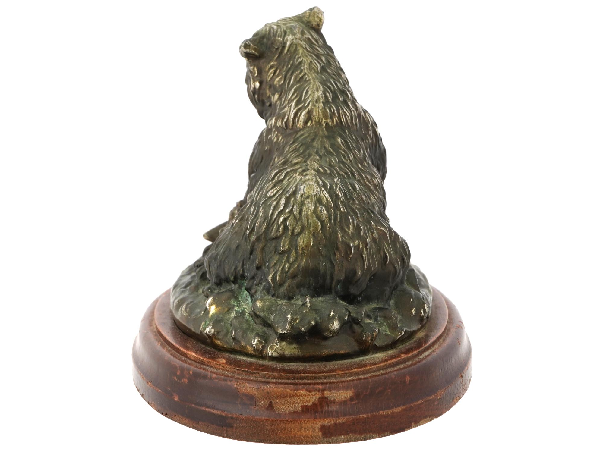 BEAR AND FISH BRONZE SCULPTURE AFTER TERRELL O BRIEN PIC-4