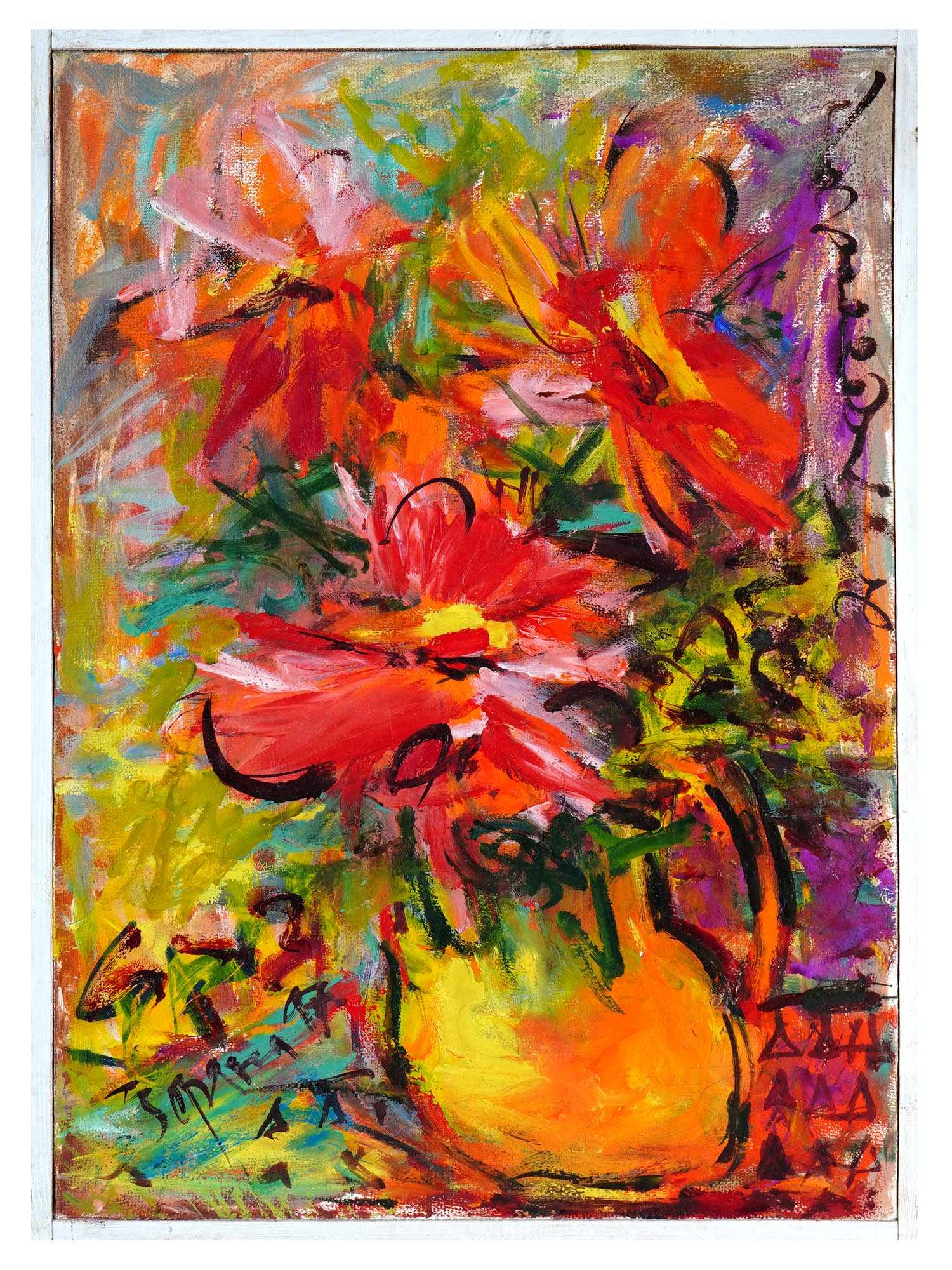 UKRANIAN FLORAL STILL LIFE OIL PAINTING SIGNED PIC-0