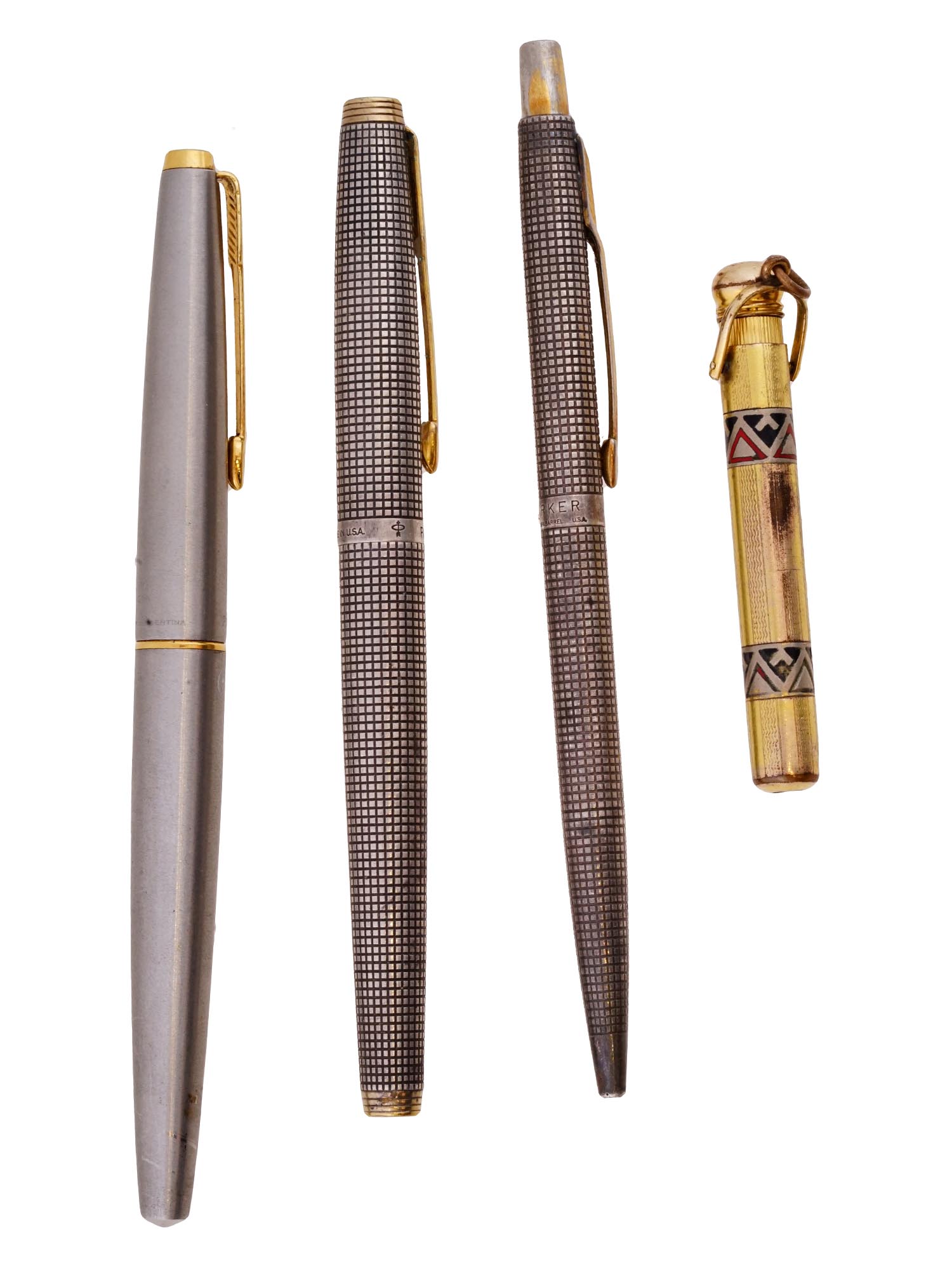 PARKER STERLING SILVER FOUNTAIN AND BALLPOINT PENS PIC-1