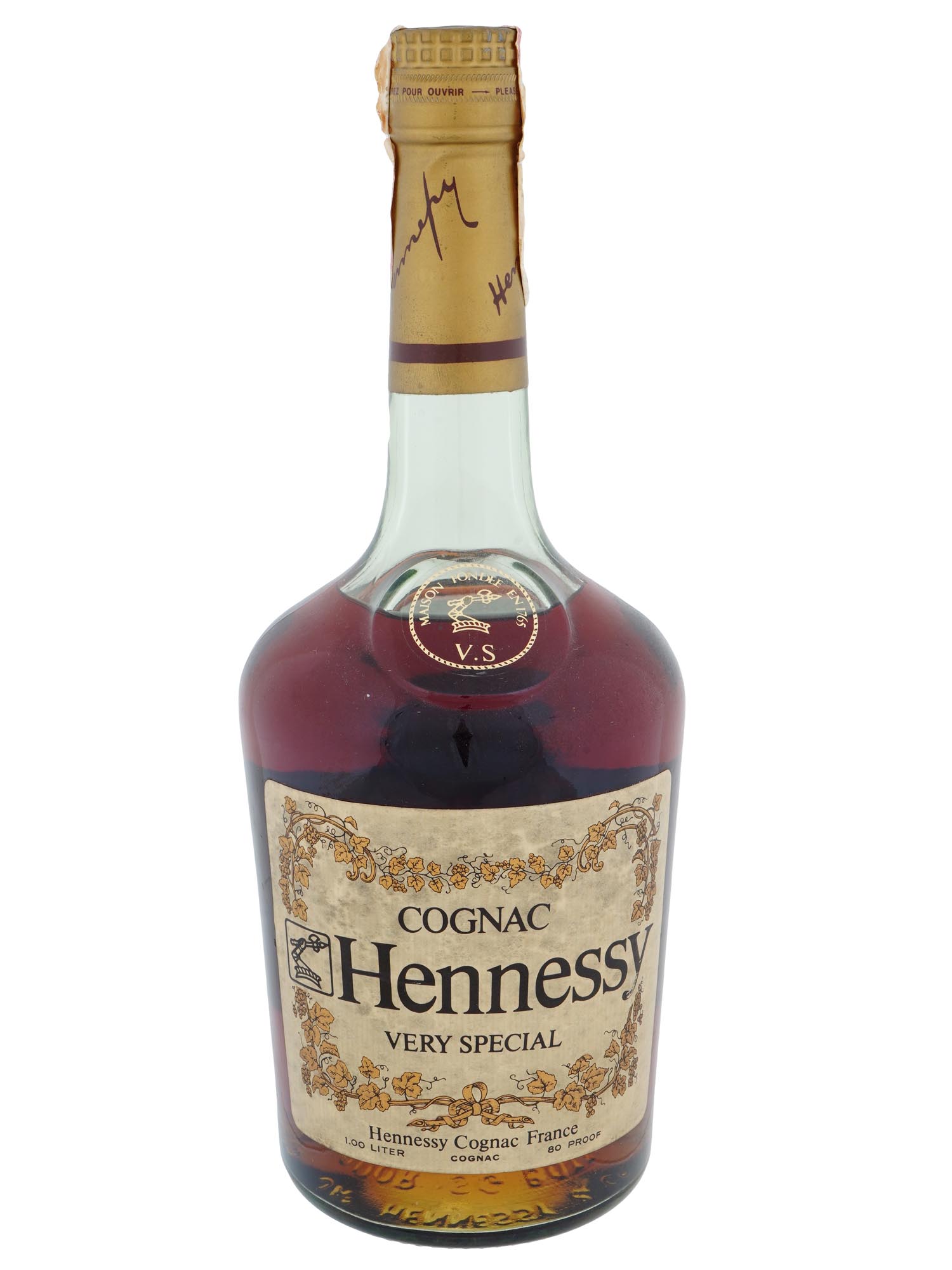 VINTAGE BOTTLE OF HENNESSY VERY SPECIAL COGNAC SEALED PIC-0