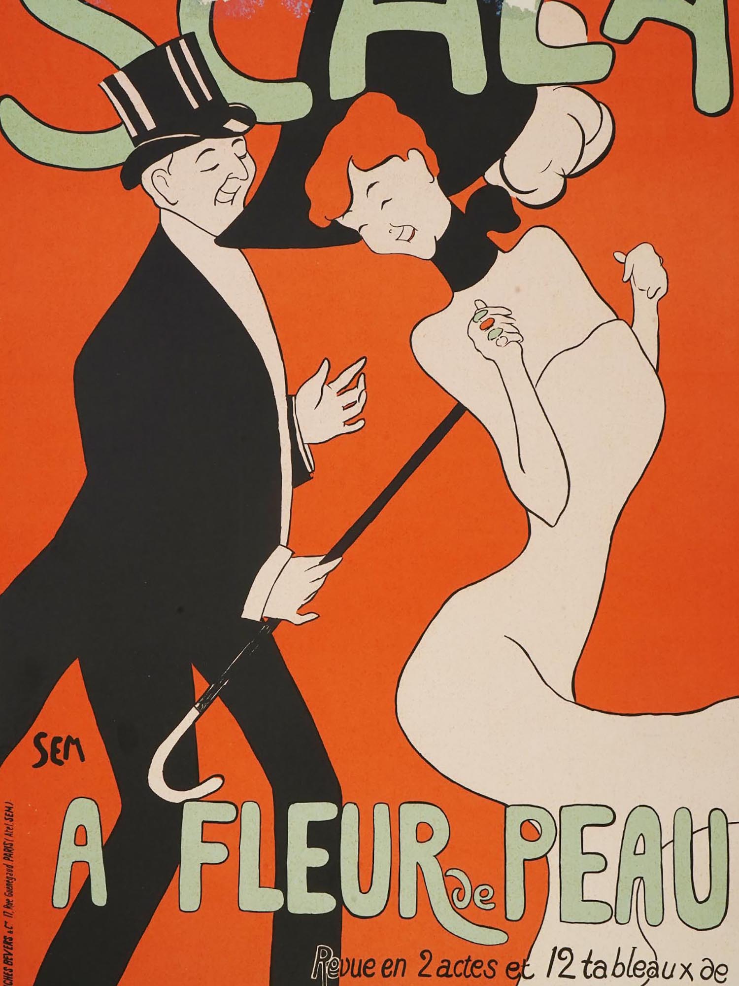 1904 FRENCH SCALA A FLEUR DE PEAU POSTER BY SEM PIC-1