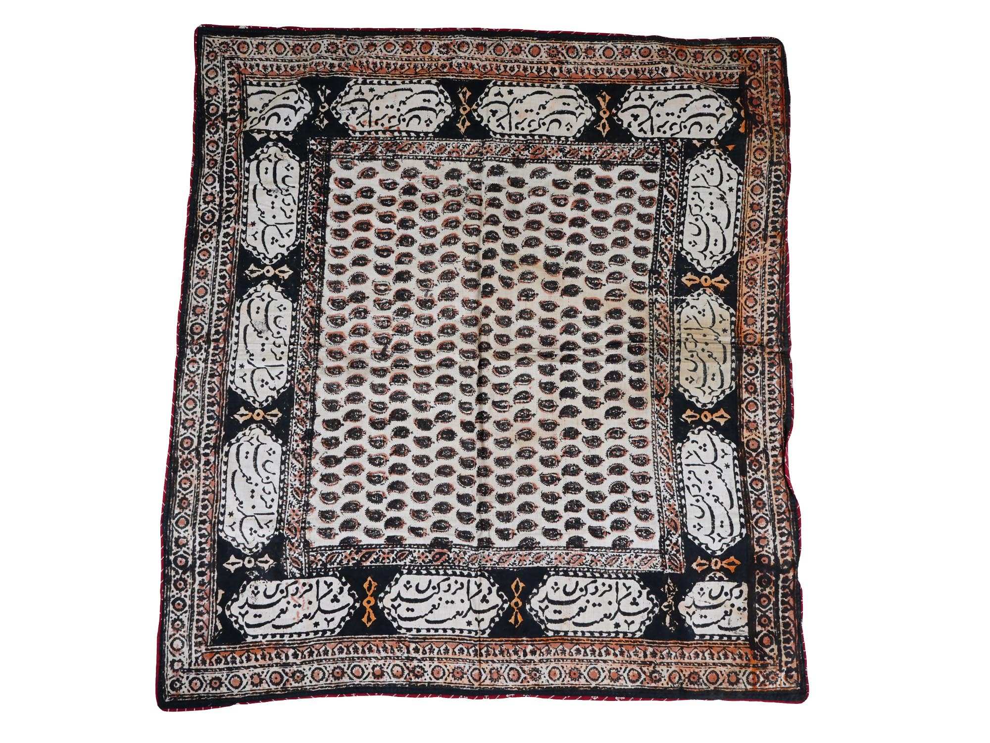 ANTIQUE PERSIAN KALAMKARI ISLAMIC CALLIGRAPHY TEXTILE PIC-0