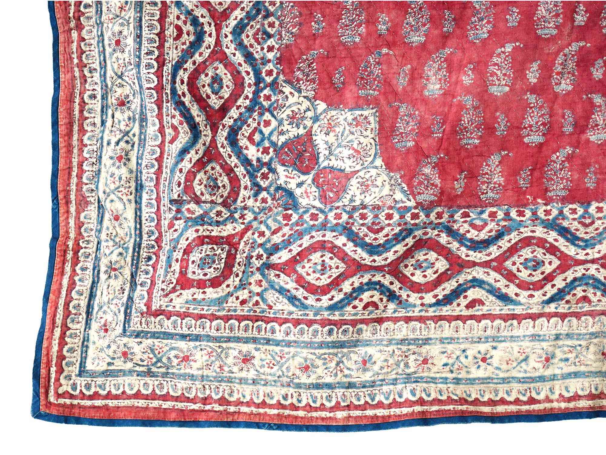 CLASSIC ANTIQUE PERSIAN KALAMKARI COTTON TEXTILE PIC-5