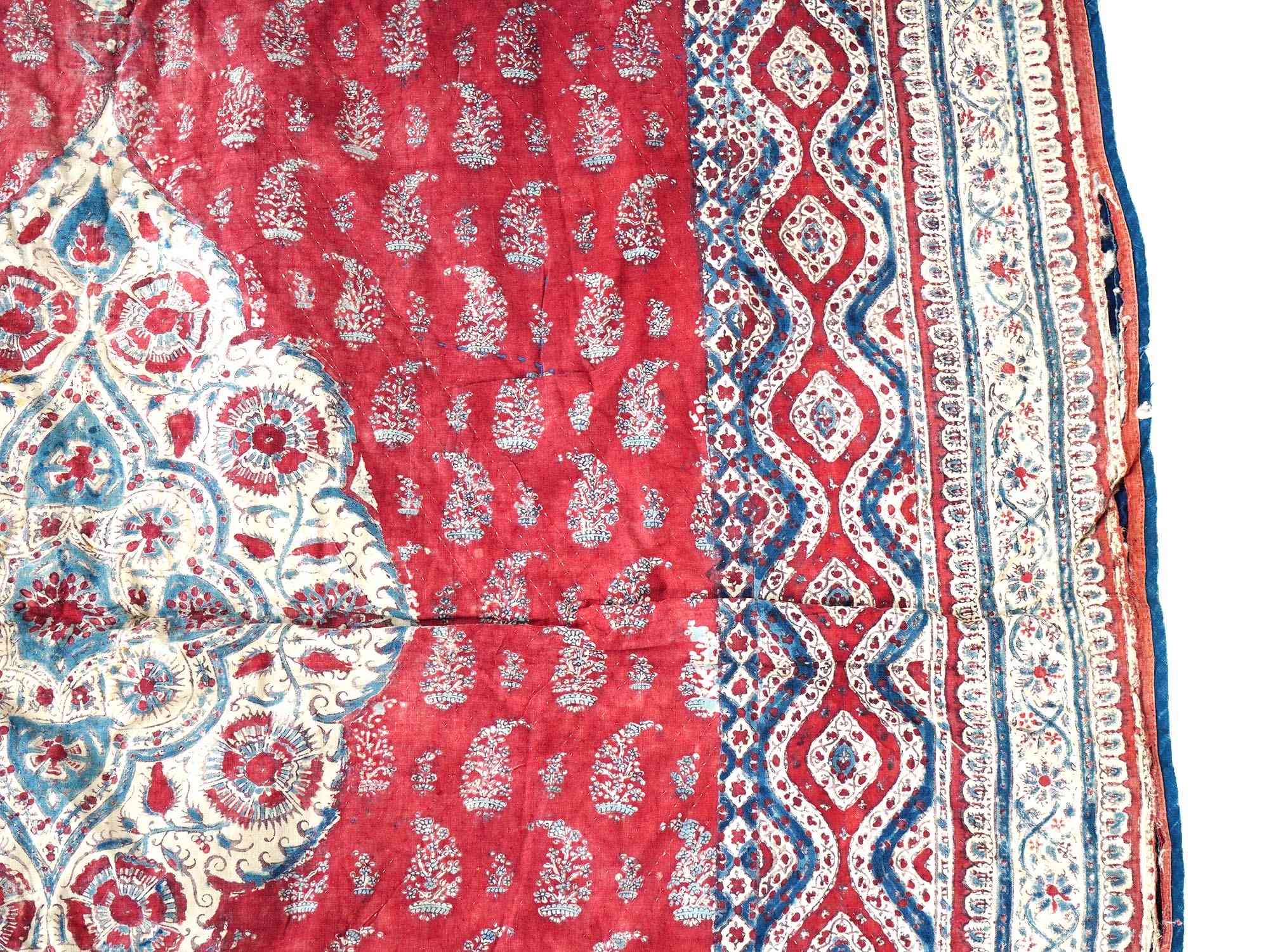 CLASSIC ANTIQUE PERSIAN KALAMKARI COTTON TEXTILE PIC-6