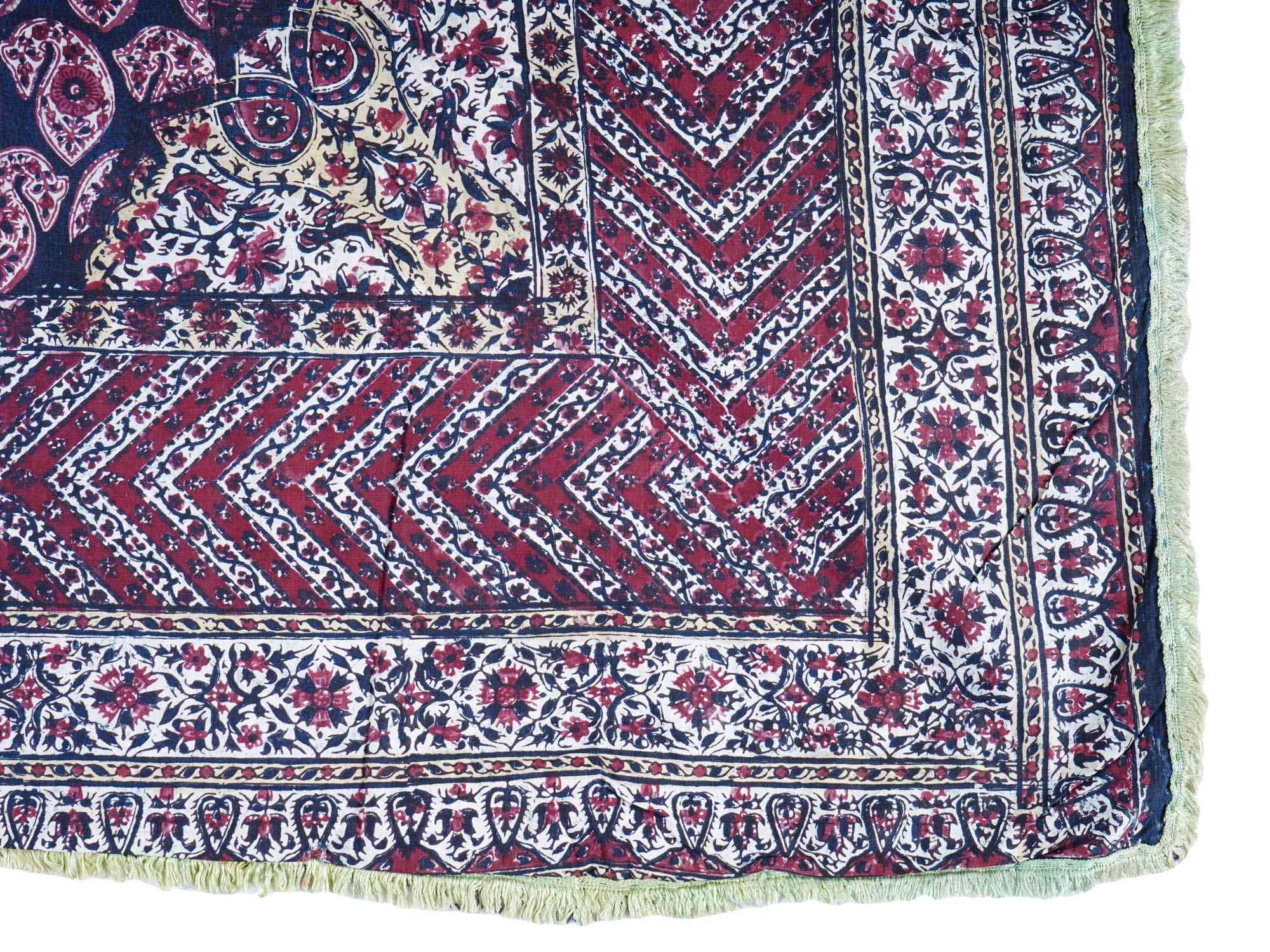 CLASSIC ANTIQUE PERSIAN KALAMKARI COTTON TEXTILE PIC-3