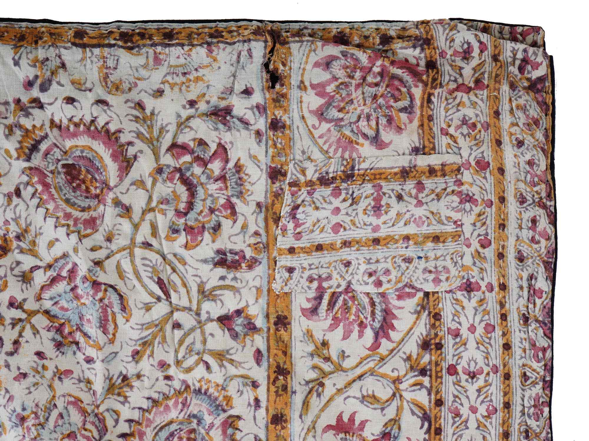 CLASSIC ANTIQUE PERSIAN KALAMKARI COTTON TEXTILE PIC-3