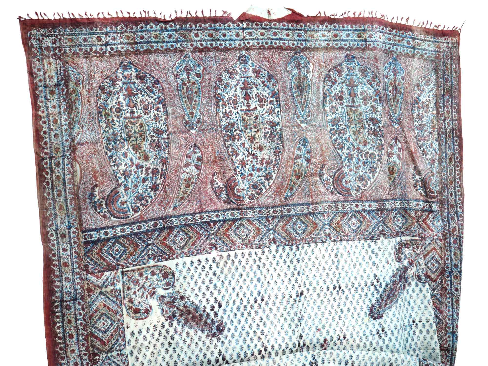 CLASSIC ANTIQUE PERSIAN KALAMKARI COTTON TEXTILE PIC-2