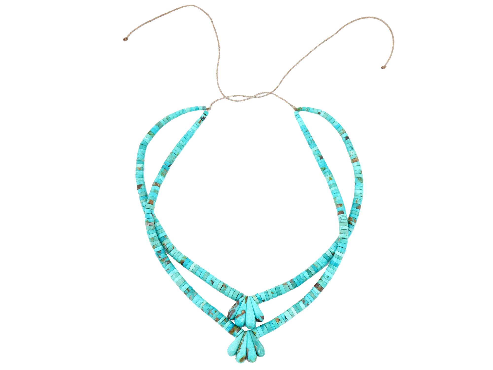 VINTAGE TURQUOISE BEADED NECKLACE PIC-1