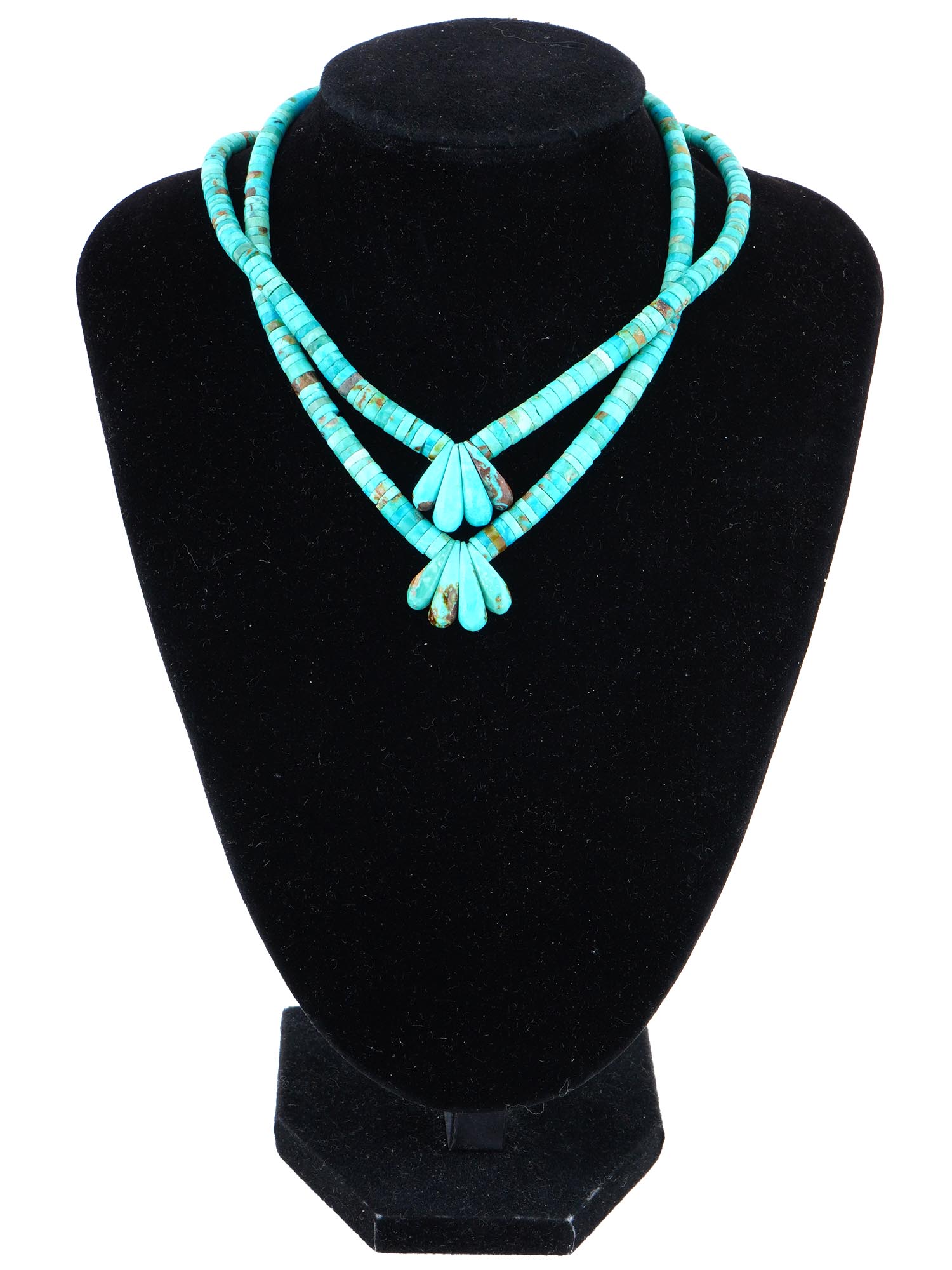 VINTAGE TURQUOISE BEADED NECKLACE PIC-0