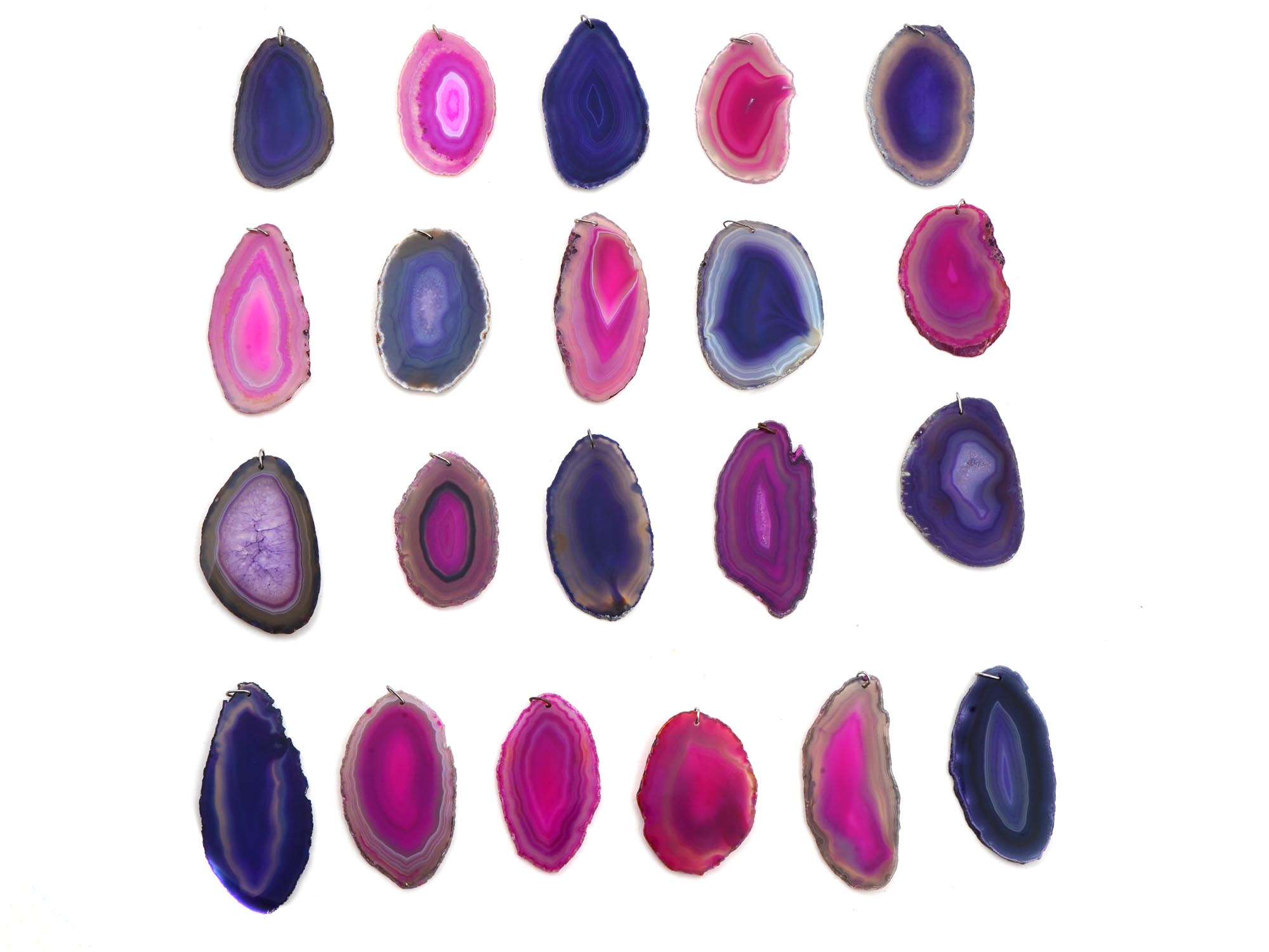 POLISHED AGATE PENDANTS IN VIBRANT COLORS PIC-2