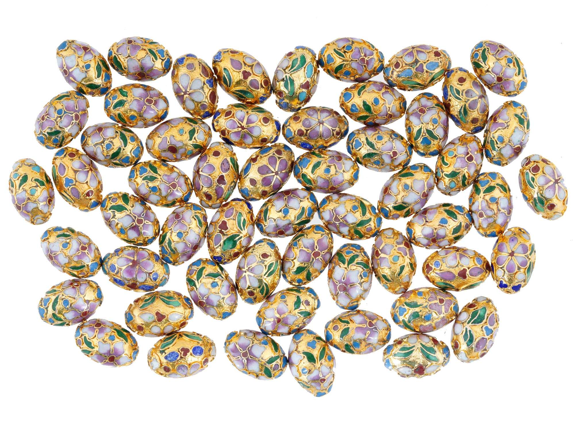 LARGE COLLECTION OF CHINESE CLOISONNE ENAMEL BEADS PIC-0