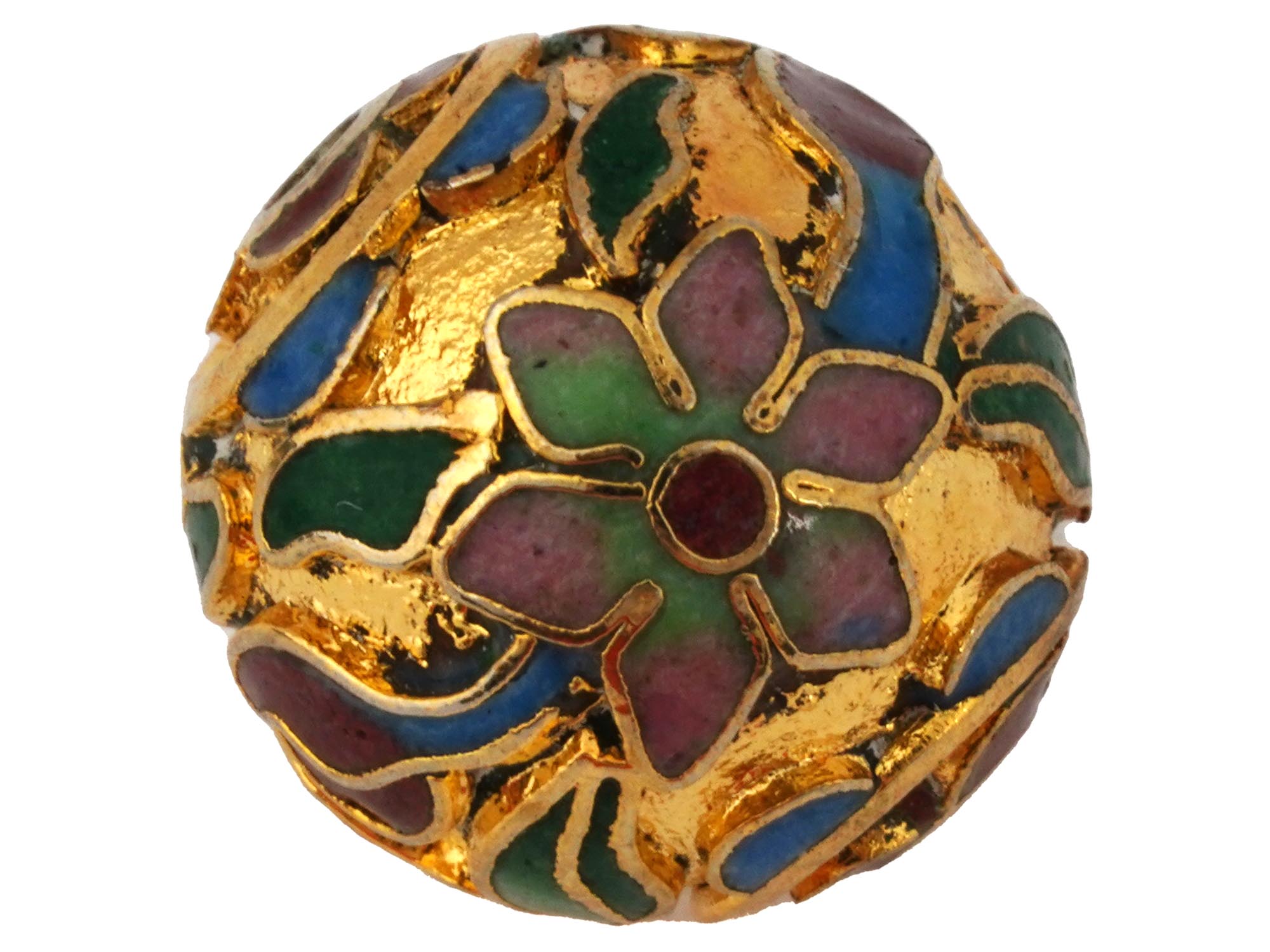 COLLECTION OF CHINESE FLORAL CLOISONNE ENAMEL BEADS PIC-4